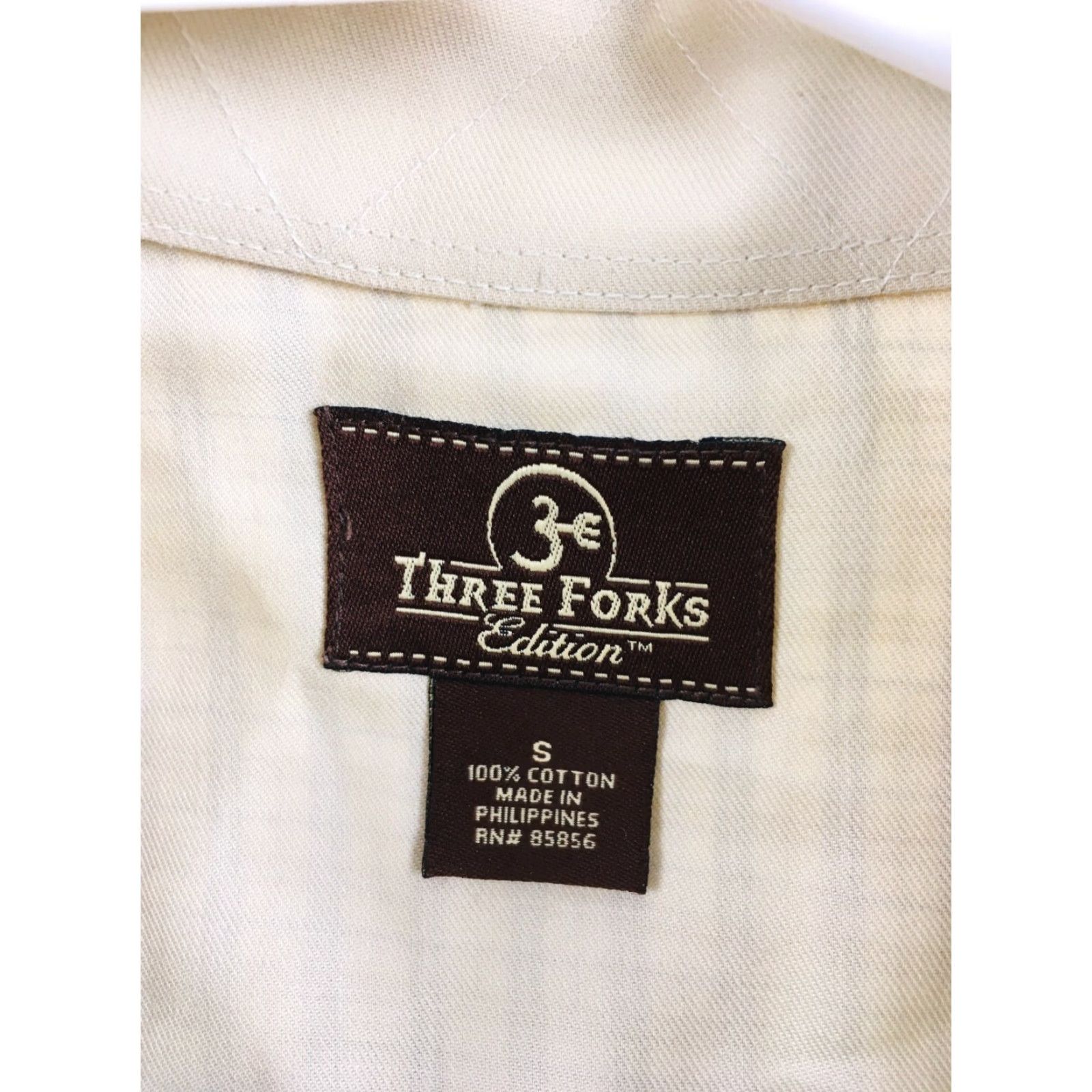 Vintage Three Forks Shirt Men Button-Down Long Sleeve Plaid Nanotex Fabric Yellow Small Size US S / EU 44-46 / 1 - 7 Thumbnail