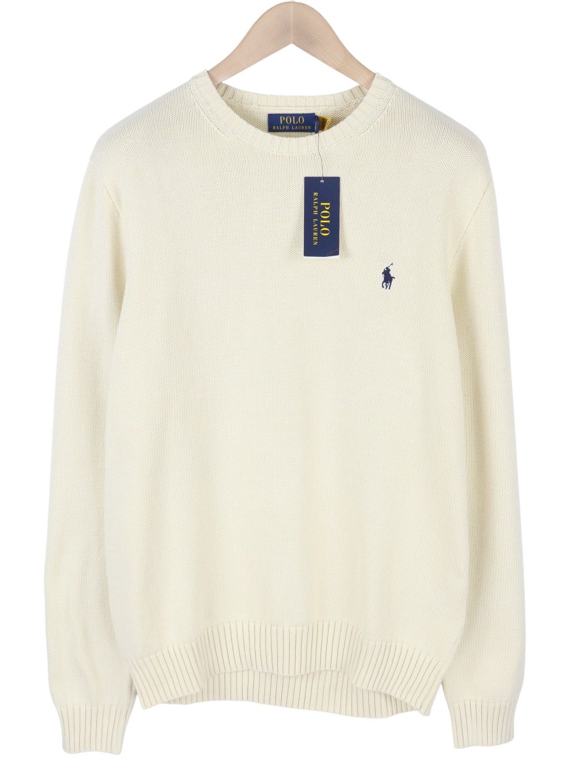 Ralph Lauren CREAM L Tight Knit Crew Neck Pullover 86929 Size US L / EU 52-54 / 3 - 3 Thumbnail
