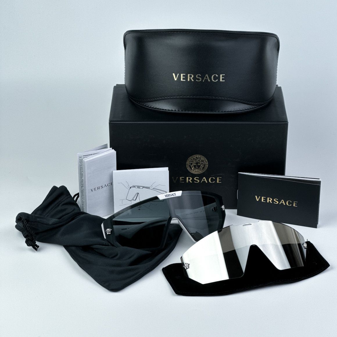 Versace NEW Versace VE4461 314/87 Silver Detachable Lens Sunglasses Size ONE SIZE - 9 Thumbnail