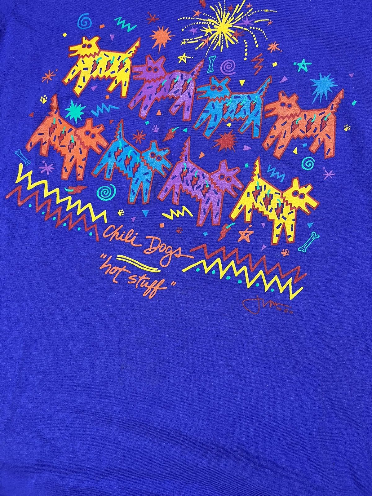 Vintage vintage 90s chilli dogs hot stuff Jeff low art tee Size US M / EU 48-50 / 2 - 2 Thumbnail