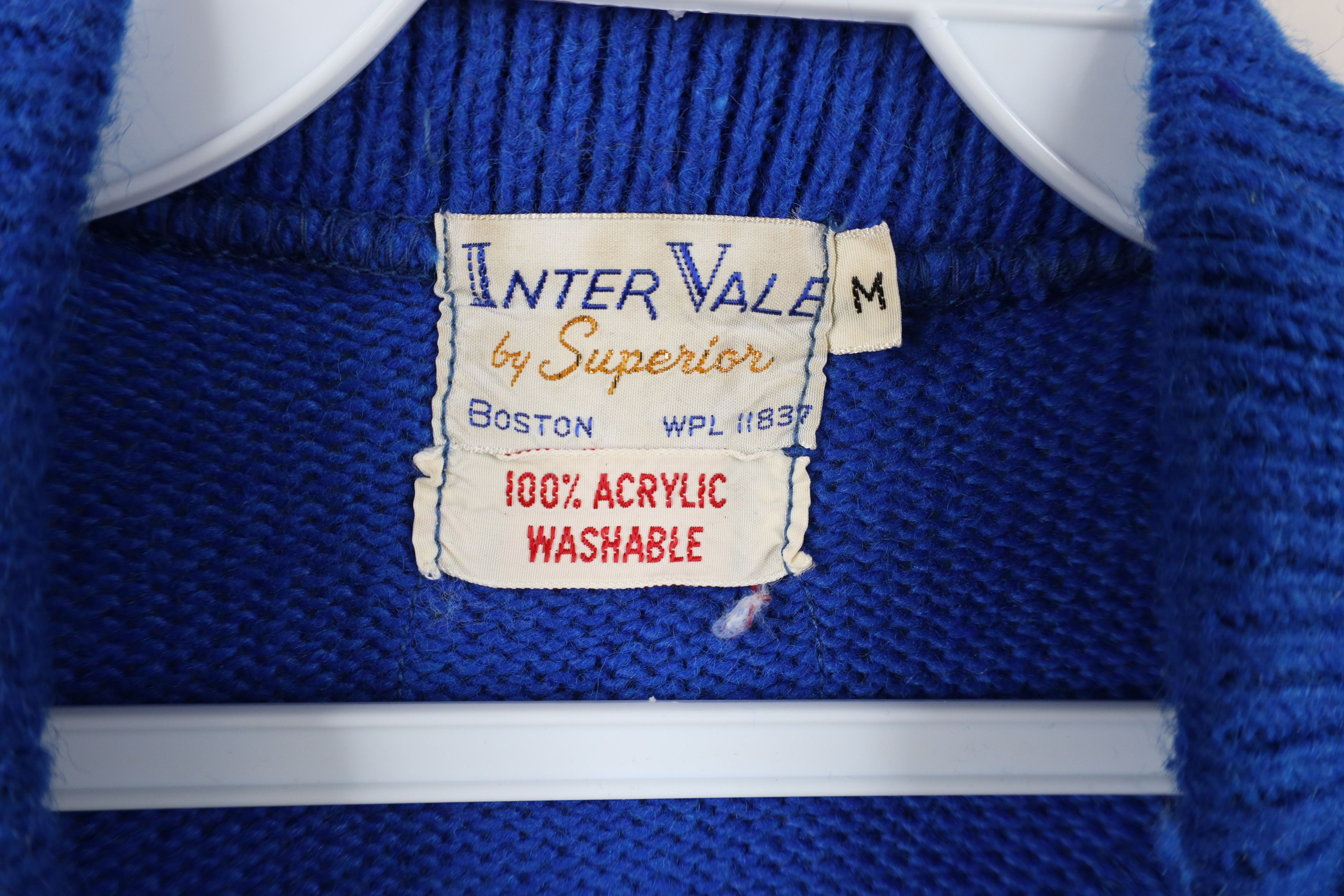 Vintage Vintage 50s Streetwear Cable Knit Sweater Blue Acrylic USA Size US M / EU 48-50 / 2 - 6 Thumbnail