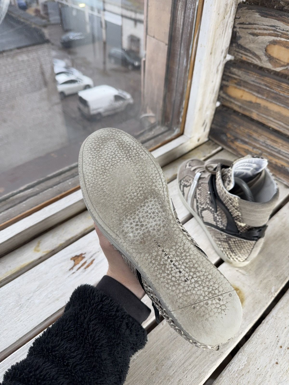 Barbara Bui Luxury Barbara Bui Python Embossed High Top Sneakers Size US 10.5 / IT 40.5 - 6 Thumbnail