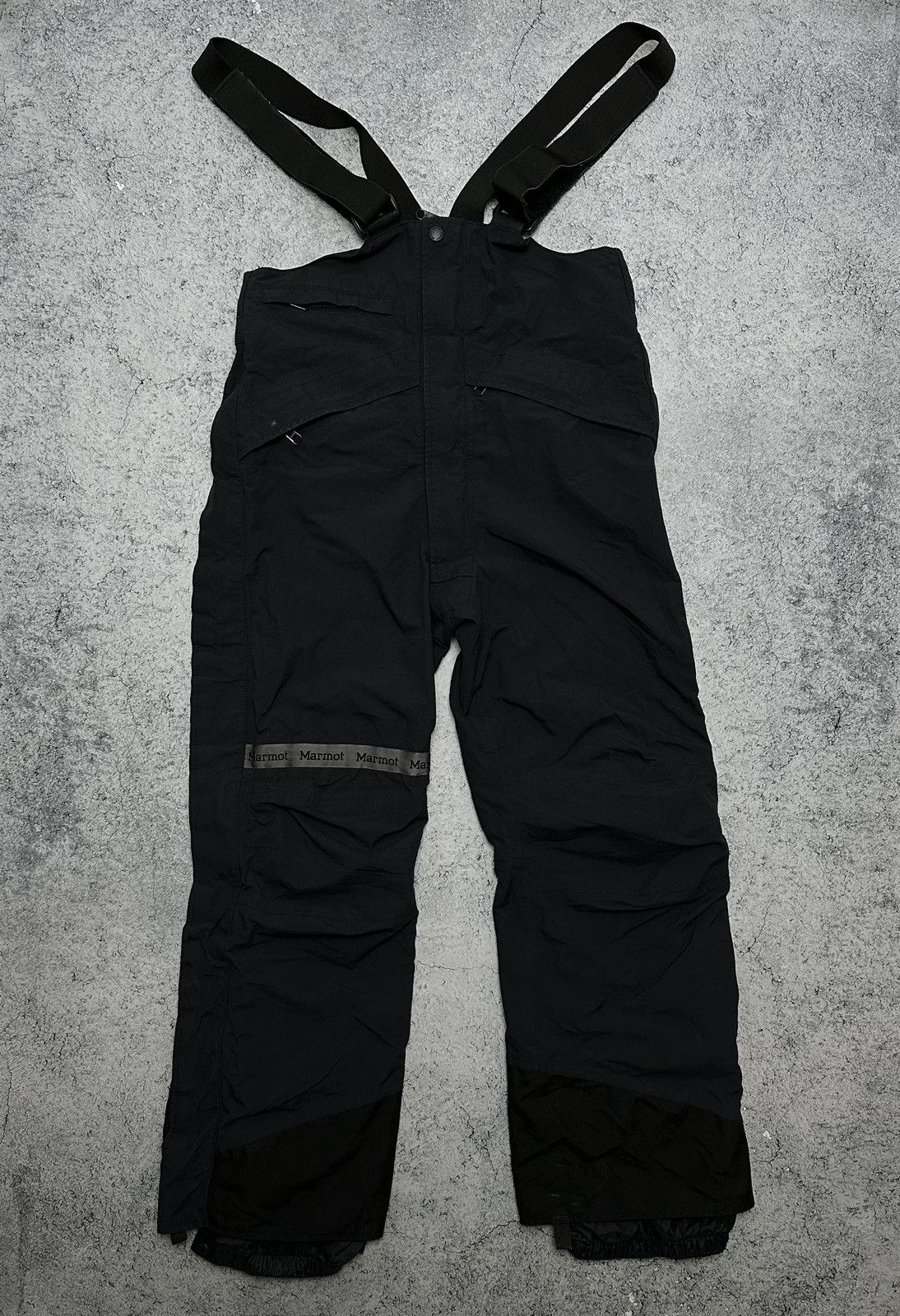 image of Marmot Goretex Ski Snowboard Bib Pants Jumpsuit Gorpcore in Black, Men's (Size 30)
