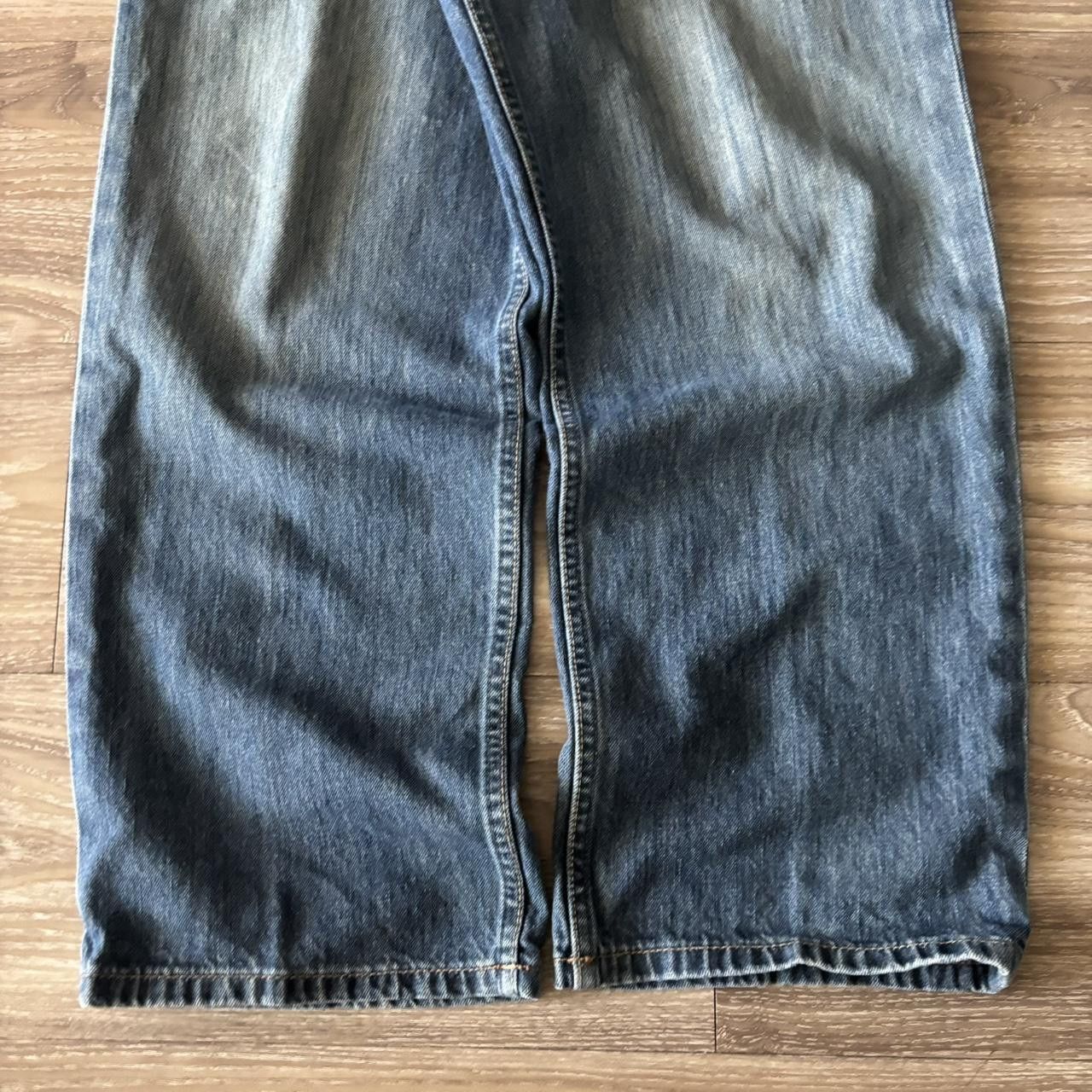 Japanese Brand Crazy Vintage Y2K/2000s Baggy Grunge Dark Wash Skater Denim Jeans! 33x28 Size US 33 - 6 Thumbnail