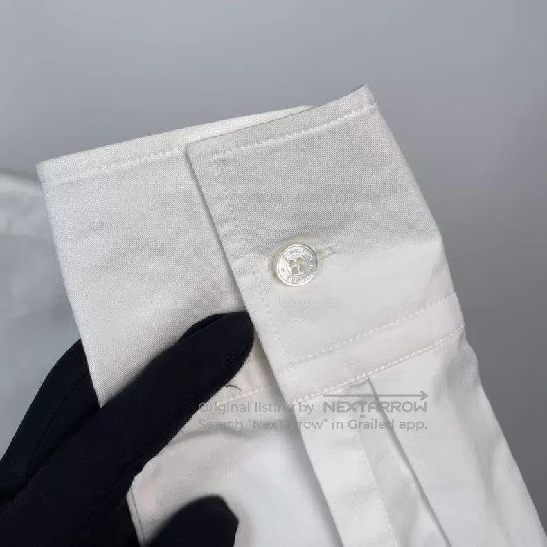 Hermes Hermes White Basic Collar Shirt Size XS / US 0-2 / IT 36-38 - 6 Thumbnail