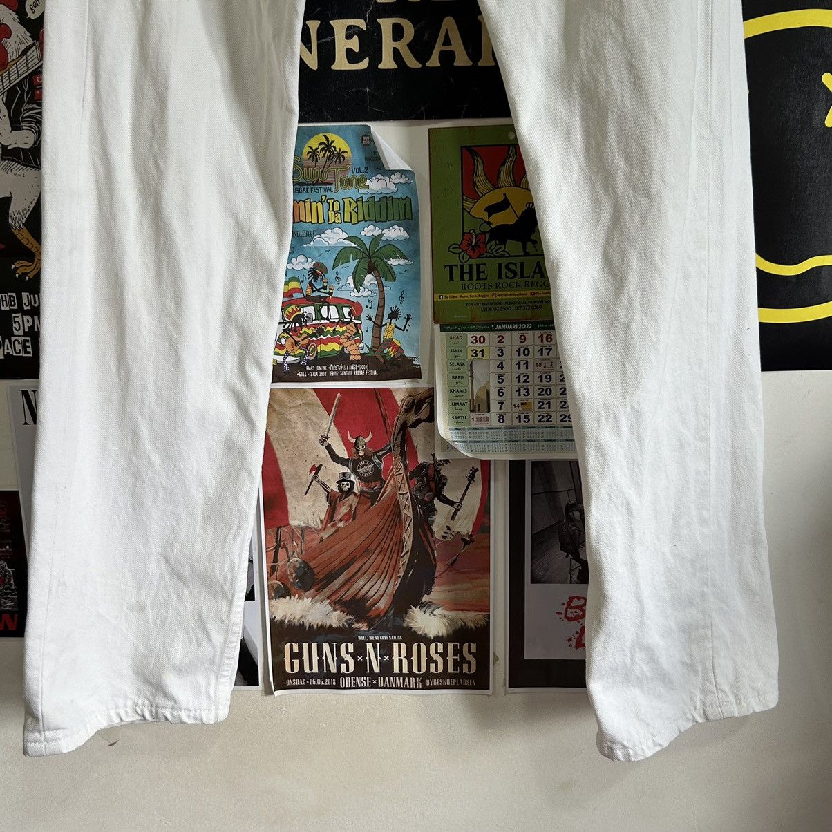 Levi's Vintage Levi’s 501 Made in UK White Denim Size US 30 / EU 46 - 4 Thumbnail