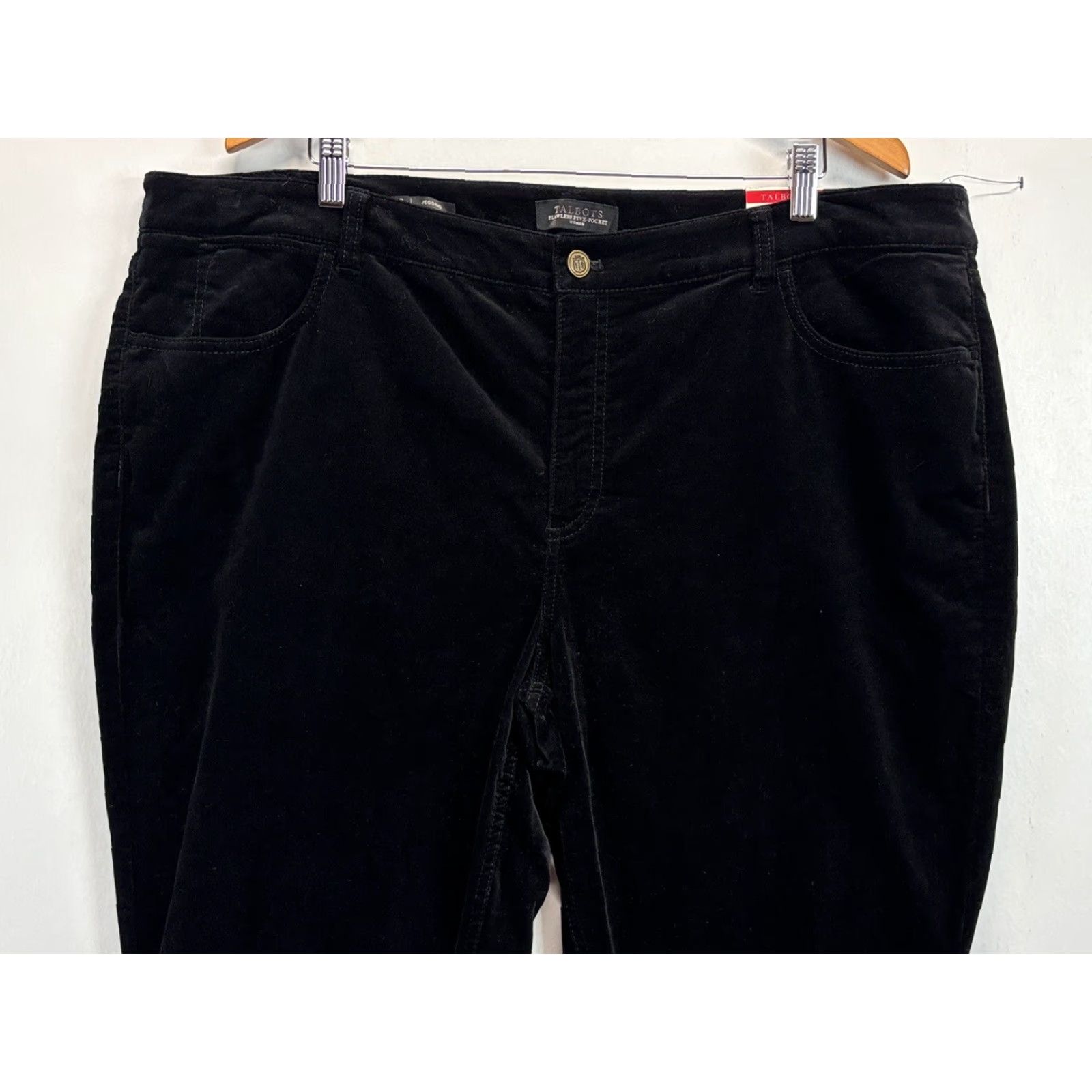 Talbots Talbots Flawless 5 Pocket Velveteen Jegging Pants 22W Plus Black Women Size 40" / US 18 - 2 Thumbnail
