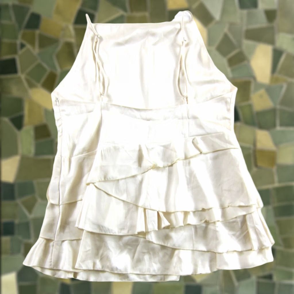 Vintage Bella Barnett Ivory Satin Spaghetti Strap Short Dress Plus 3XL NWT Size 40" / US 18 - 1 Thumbnail