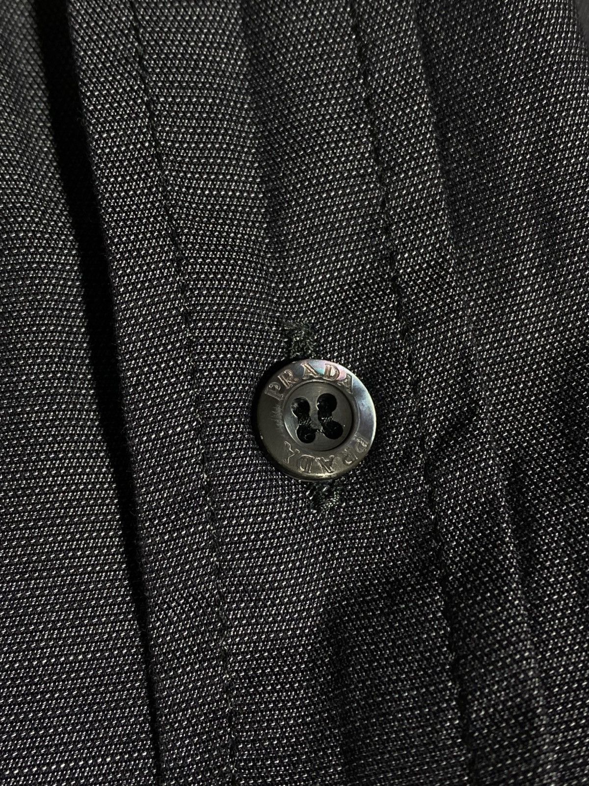 Prada Prada Dark Grey Black Tab Long Sleeve Button Up Shirt Size US M / EU 48-50 / 2 - 13 Thumbnail