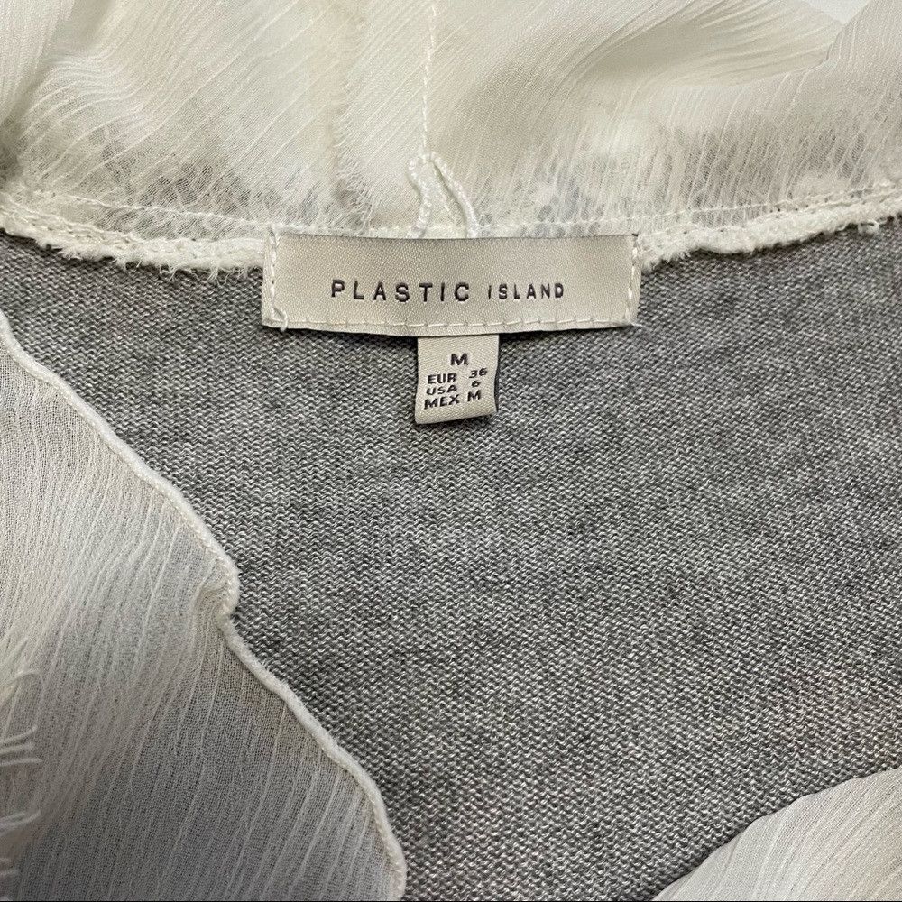 Other Plastic Island Rayon Wool Grey Cardigan With Lace Detail Si Size M / US 6-8 / IT 42-44 - 6 Thumbnail