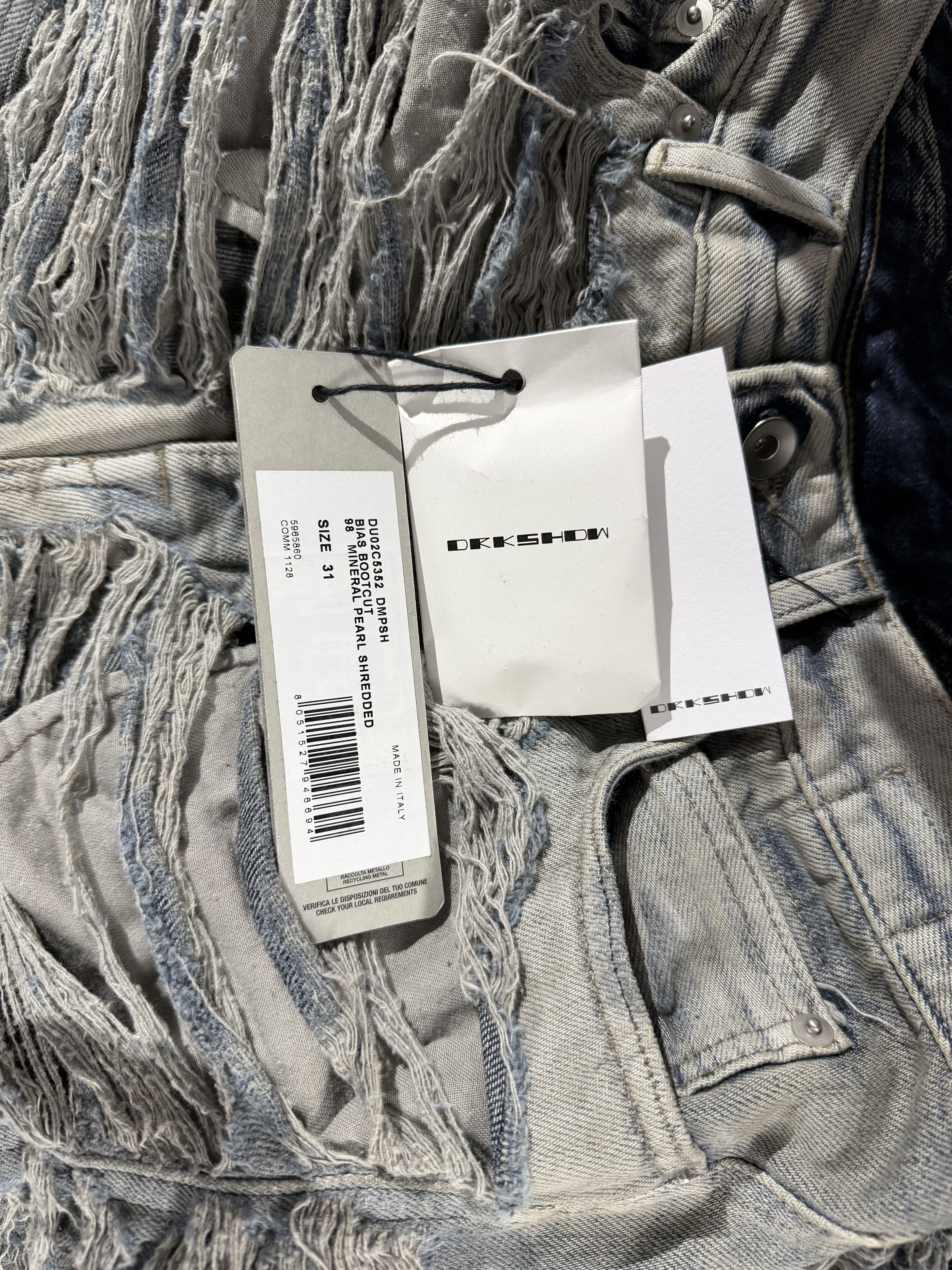 Rick Owens Drkshdw Rick Owens DRKSHDW "Mini Pearl Shredded" Size US 31 - 8 Thumbnail