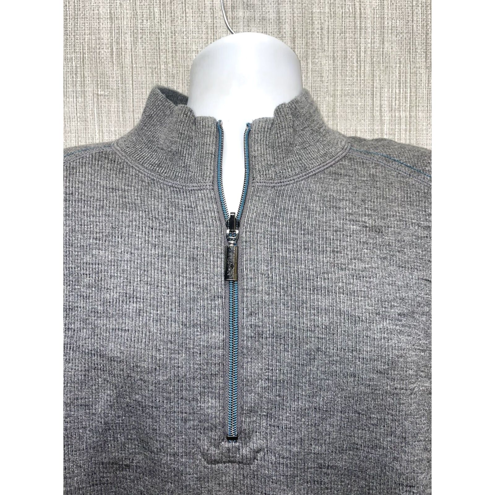 Tommy Bahama Tommy Bahama Reversible Cotton Blend Grey Half Zip Pullover Mens XL Pullover Sweater Gray Reversible Cotton Blend Mens XL Size US XL / EU 56 / 4 - 2 Thumbnail