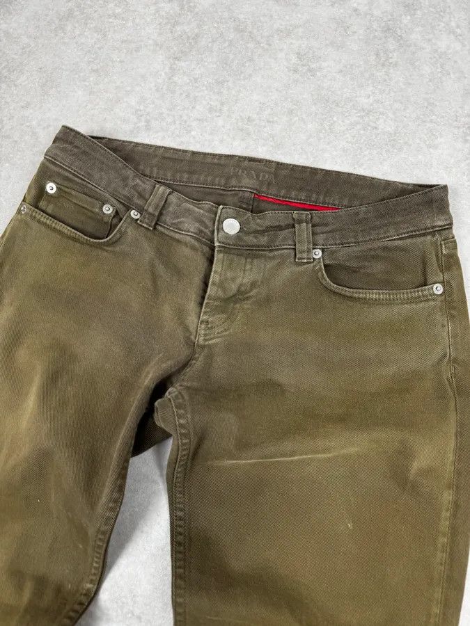 Prada 2000s Prada Khaki Green Zip Slim Pants Size US 28 / EU 44 - 5 Thumbnail