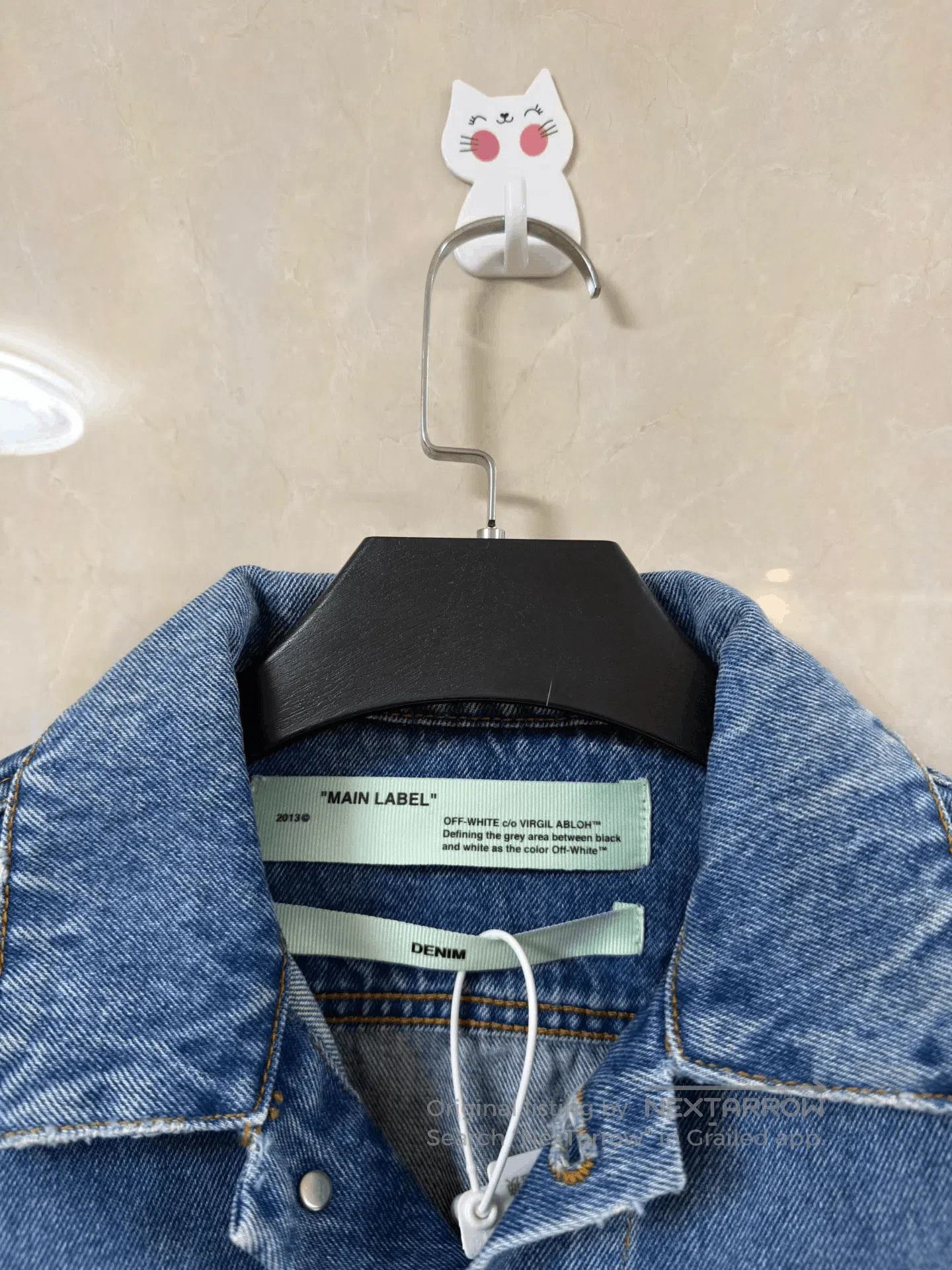 Japanese Brand Off-White Arrow Logo Blue Denim Jacket. Size XS / US 0-2 / IT 36-38 - 2 Thumbnail