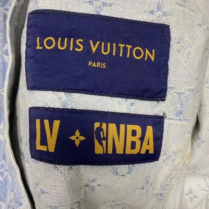Louis Vuitton Louis Vuitton Blue NBA embroidered full logo denim hooded Size US M / EU 48-50 / 2 - 5 Thumbnail