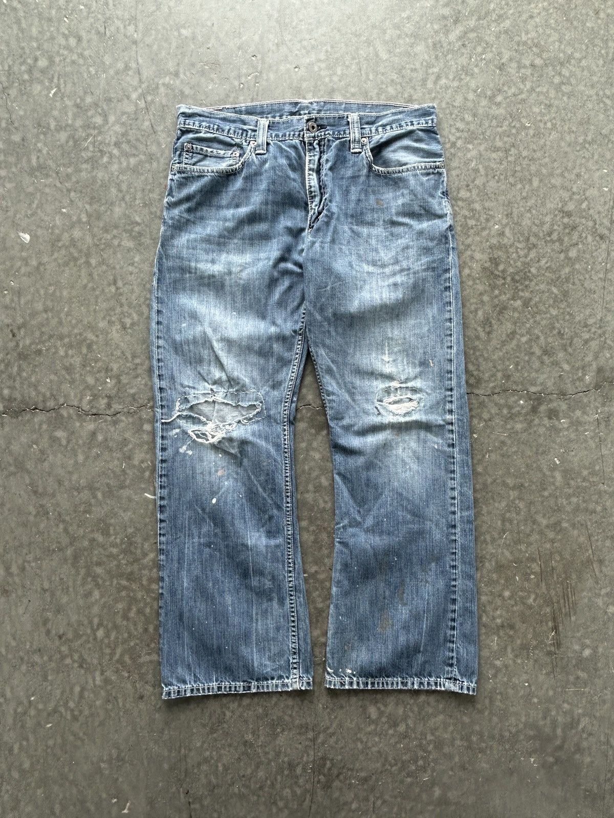 Levi's Vintage Y2K Levis Paint Splatter Bootcut Flared Jeans Size US 33 - 1 Thumbnail