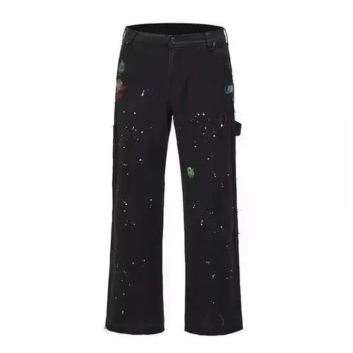 Jean Paint Detail Patchwork Cargo Flared Pants Size US 32 / EU 48 - 3 Thumbnail
