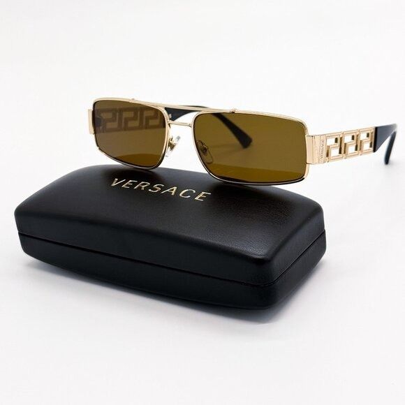 Versace NEW VERSACE SUNGLASSES VE2257 1002/73 GOLD UNISEX EYEWEAR VE Size ONE SIZE - 2 Thumbnail