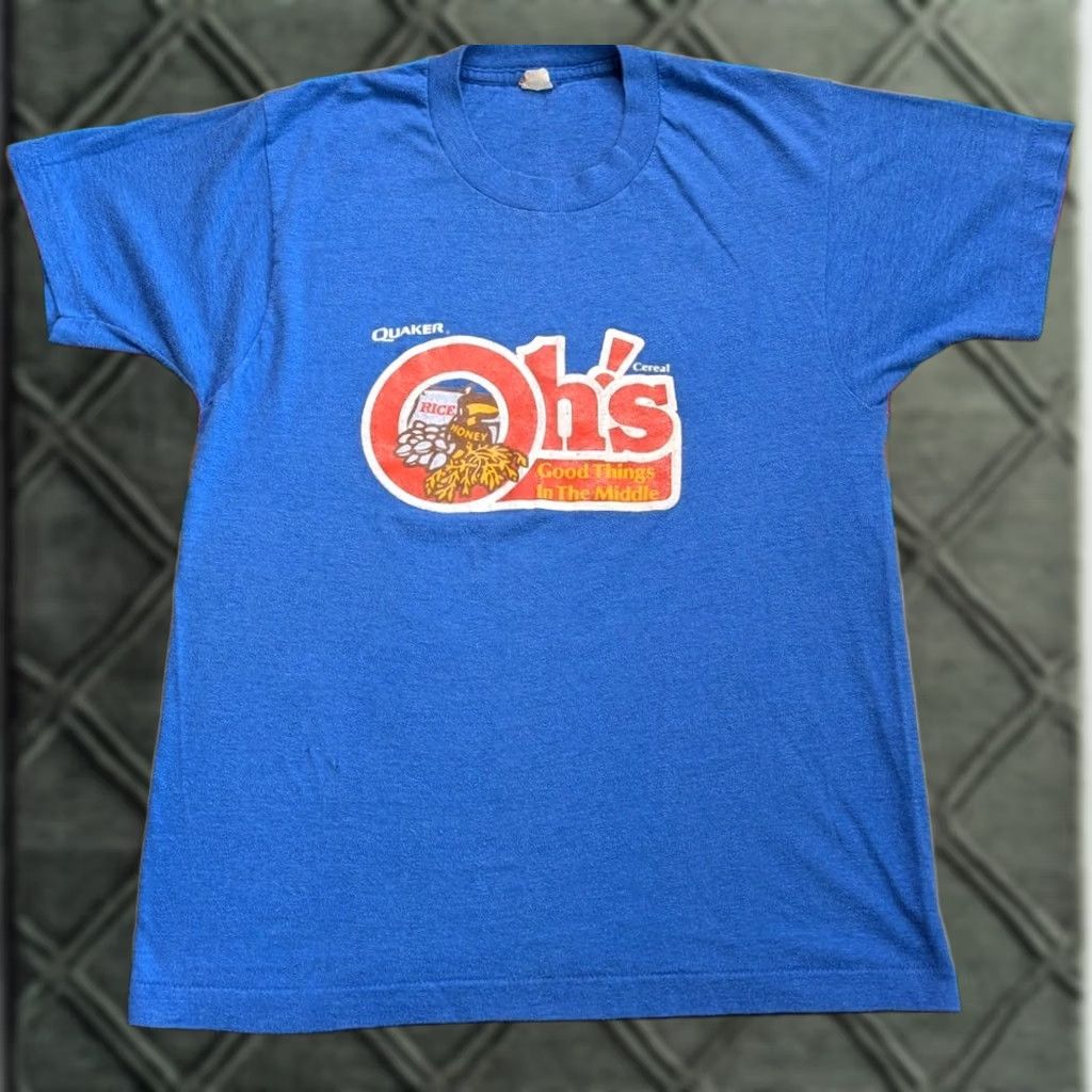 Vintage VINTAGE Quaker Oh's Cereal Shirt Oats Single Stitch 80s Rare Made In USA S/M Size US M / EU 48-50 / 2 - 1 Thumbnail