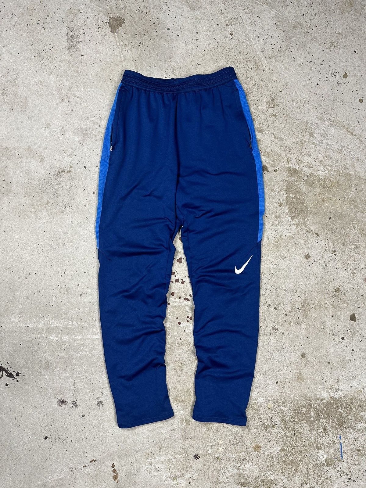 Nike × Vintage Vintage Nike Blue Track Pants Swoosh Drill y2k Size US 29 - 8 Thumbnail
