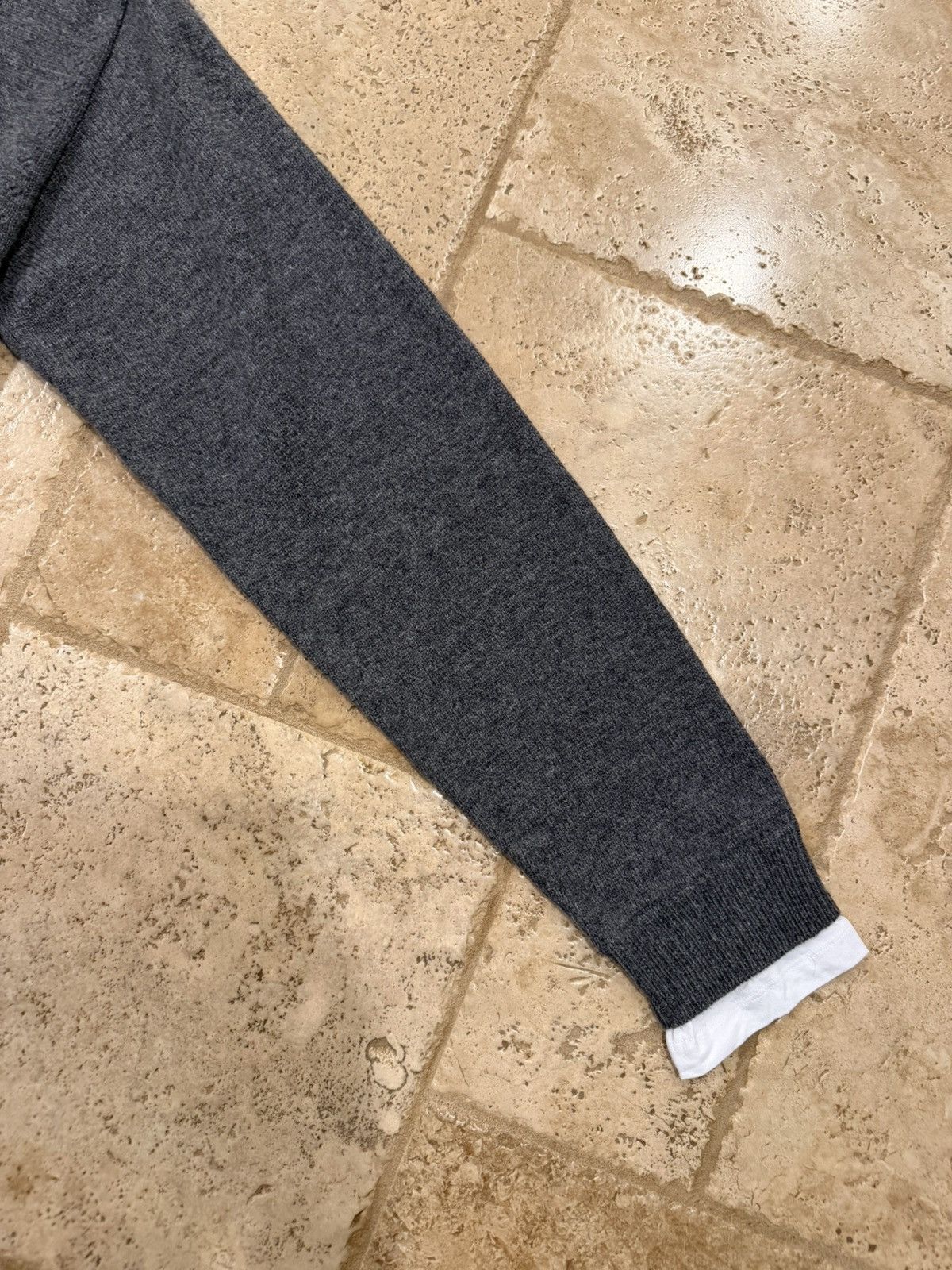 Miu Miu Miu Miu 2025 Cashmere Gray Double Layer V-Neck Sweater Size L / US 10 / IT 46 - 5 Thumbnail