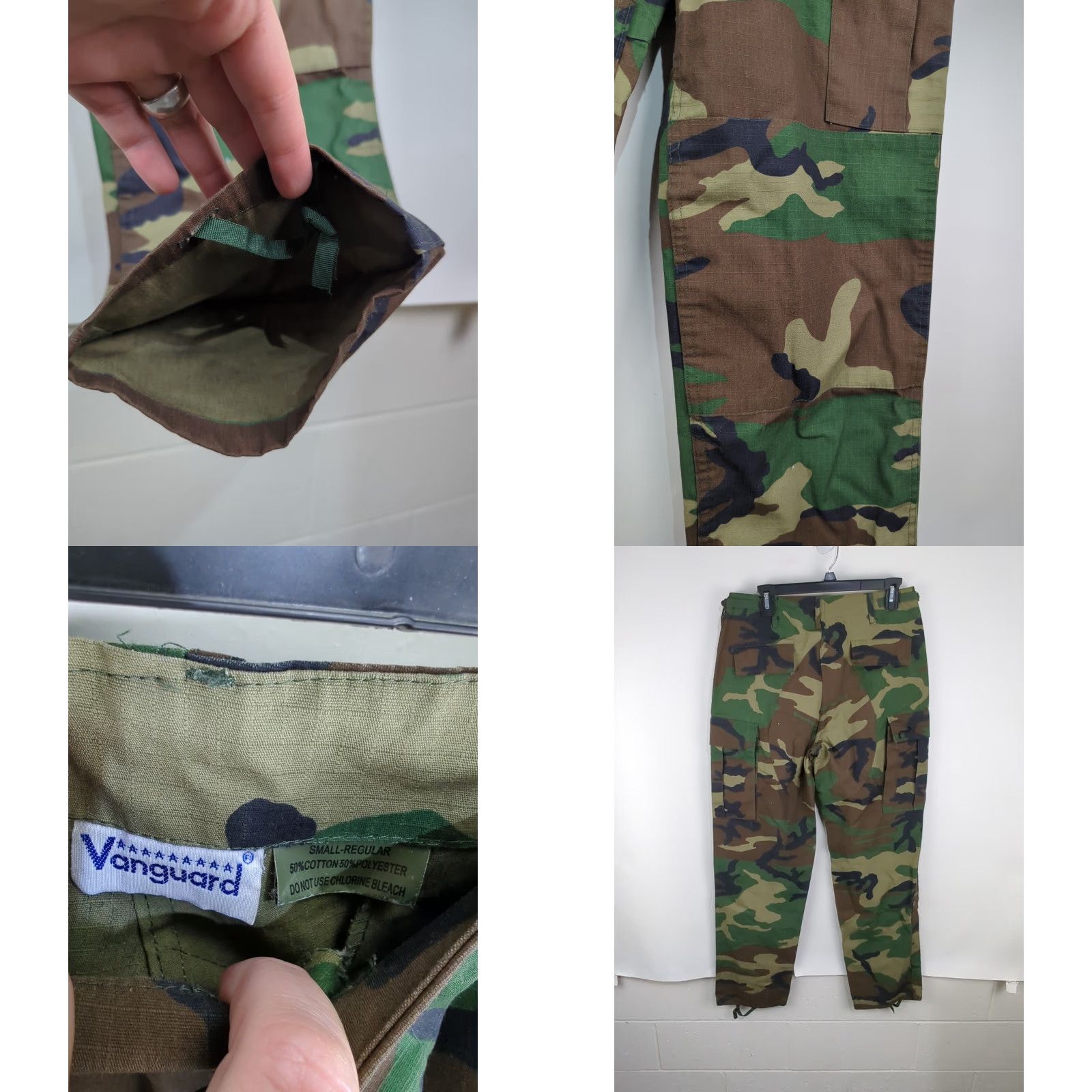 Vintage Vanguard Men’s BDU Pants Camo Camouflage Cargo Button Fly 30x30 Gray Regular Pants Mens Size US 30 / EU 46 - 8 Thumbnail