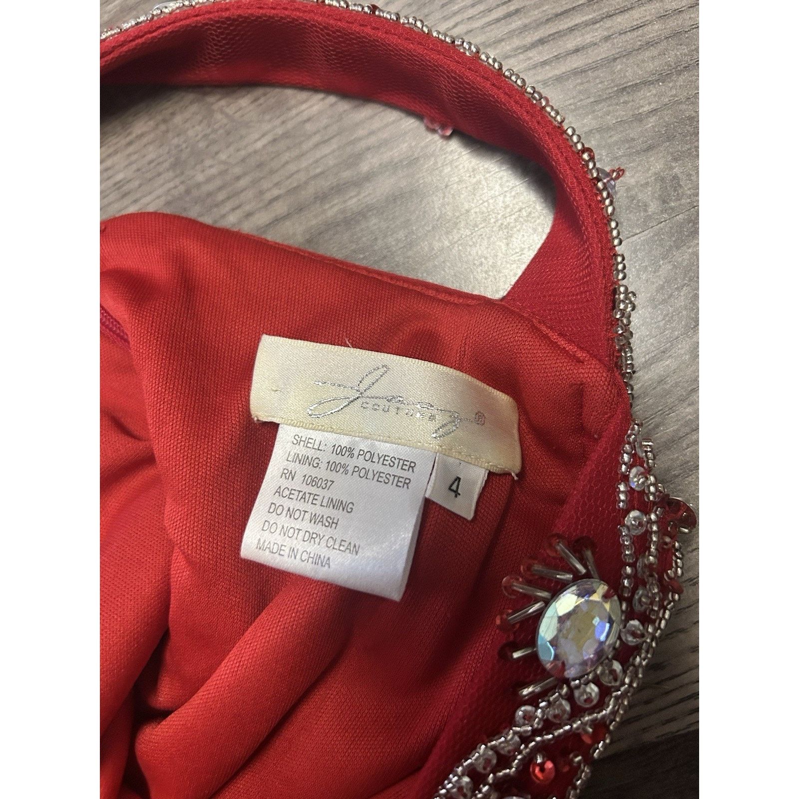 Other J asz Couture size 4 red Strappy Open Side & back Gem Dress Size S / US 4 / IT 40 - 11 Thumbnail