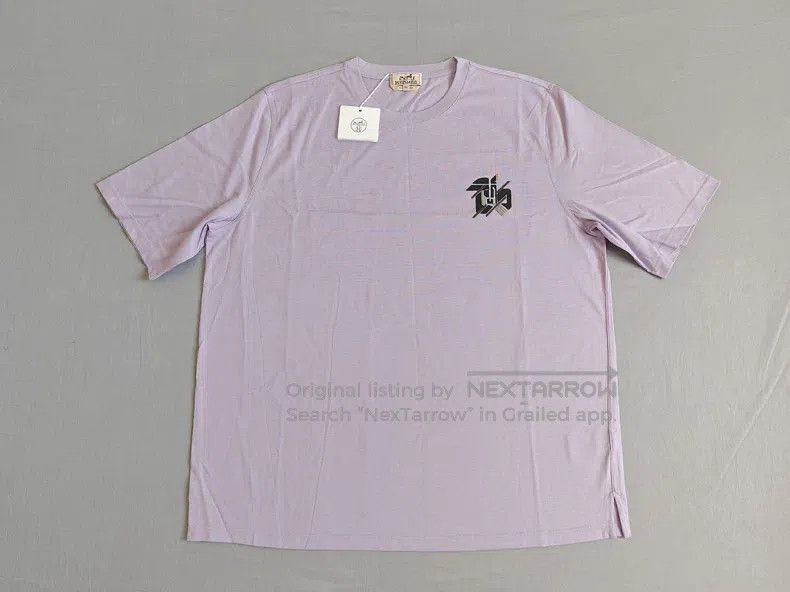 Hermes Hermes Lavender 100% Cotton Sheepskin Embellished Logo Sho Size US XXL / EU 58 / 5 - 1 Thumbnail