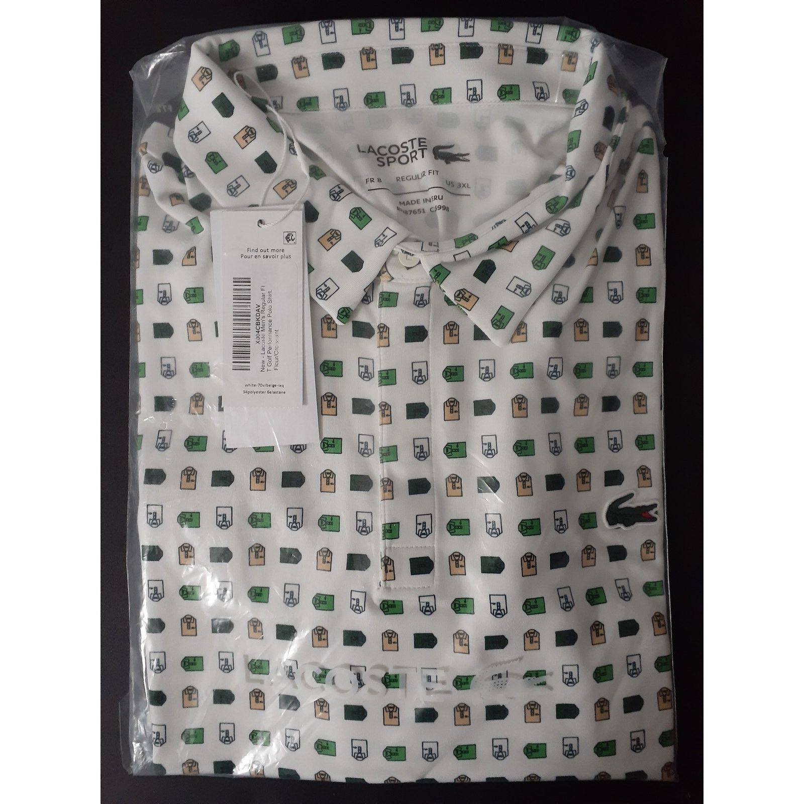 Lacoste Lacoste Men's Regular Fit Golf Performance Polo Shirt 3XL Size US XXL / EU 58 / 5 - 2 Thumbnail