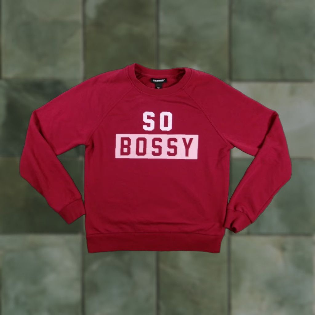 Joe Boxer VINTAGE Joe Boxer Sweatshirt Womens M Burgundy So Bossy Pullover Crewneck Raglan Cuffs Letters Logo 90s Mens Womens Size M / US 6-8 / IT 42-44 - 1 Thumbnail