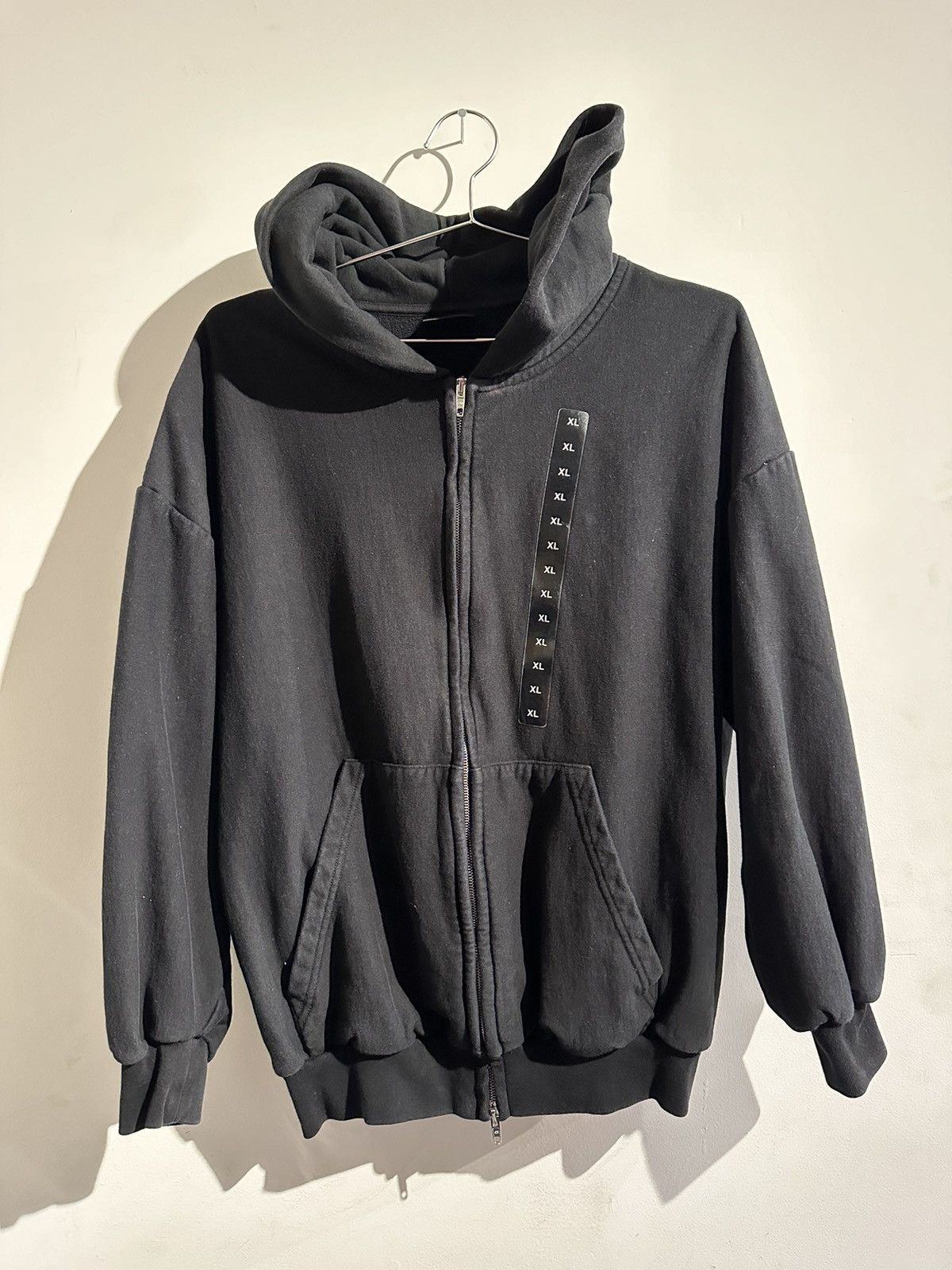 Pre-owned Balenciaga Size Sticker Zip Hoodie In Black