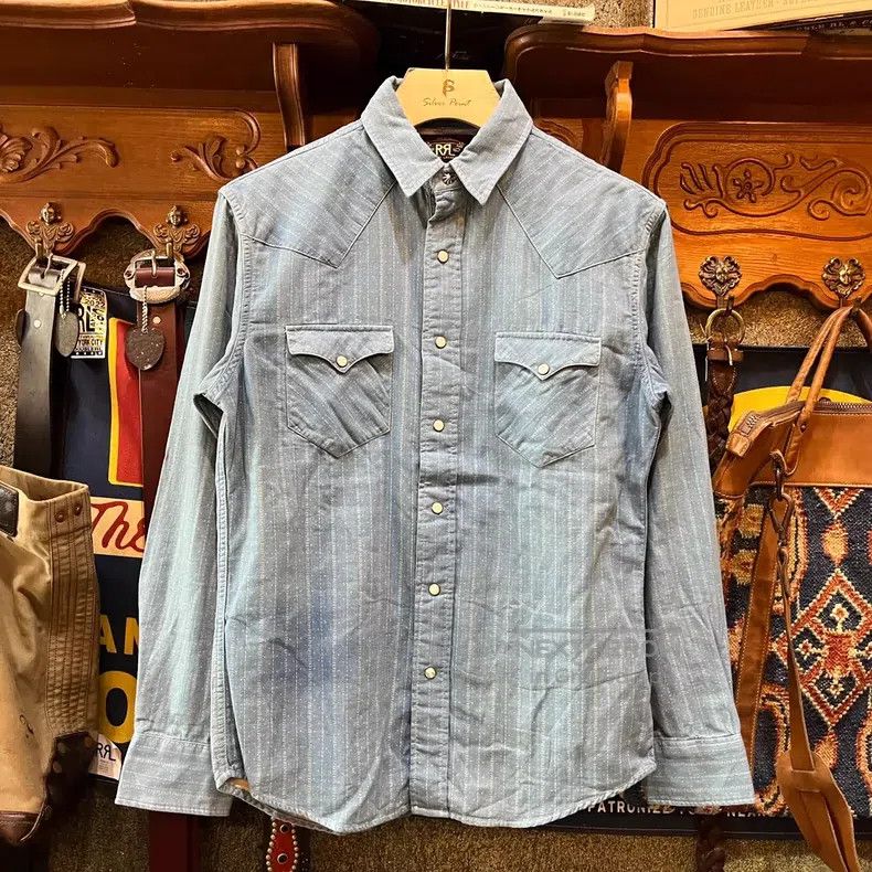 RRL Ralph Lauren RRL Ralph Lauren Double-sided blue-dyed striped shirt Size US M / EU 48-50 / 2 - 1 Thumbnail