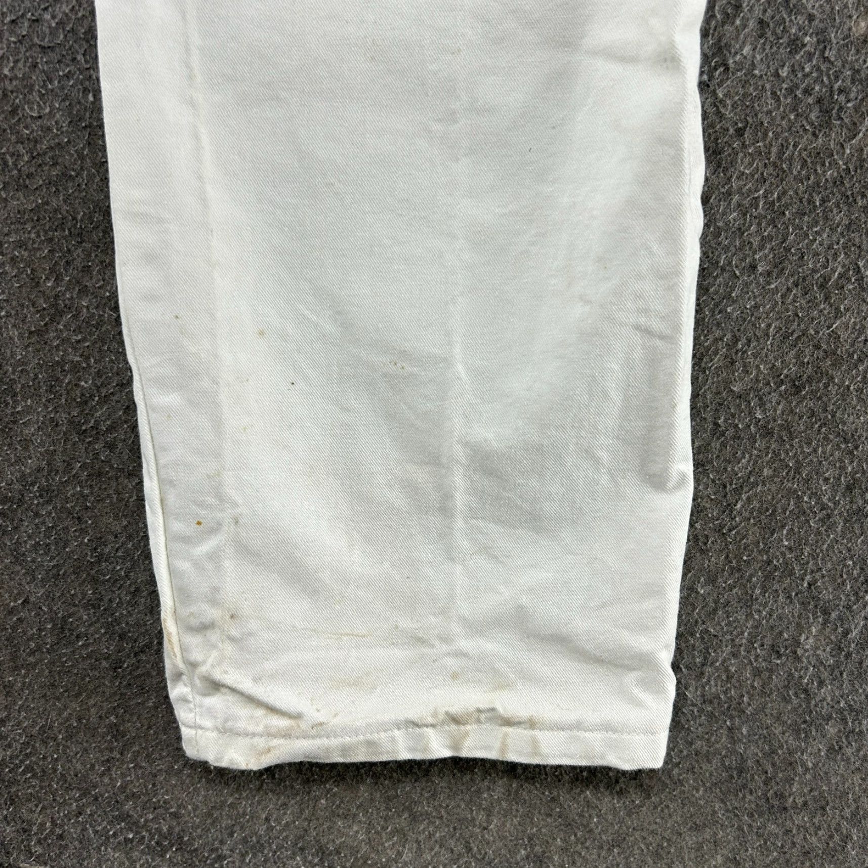 VINTAGE Dickies Pants Mens 30x32 White Carpenter Painters Canvas Cotton Workwear Thrash