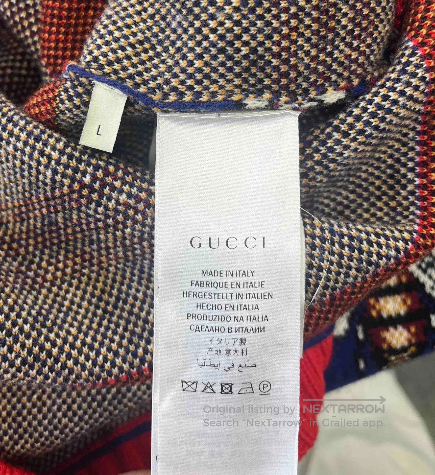 Gucci Gucci Blue Red Bee Knit Cardigan. Size US L / EU 52-54 / 3 - 4 Thumbnail
