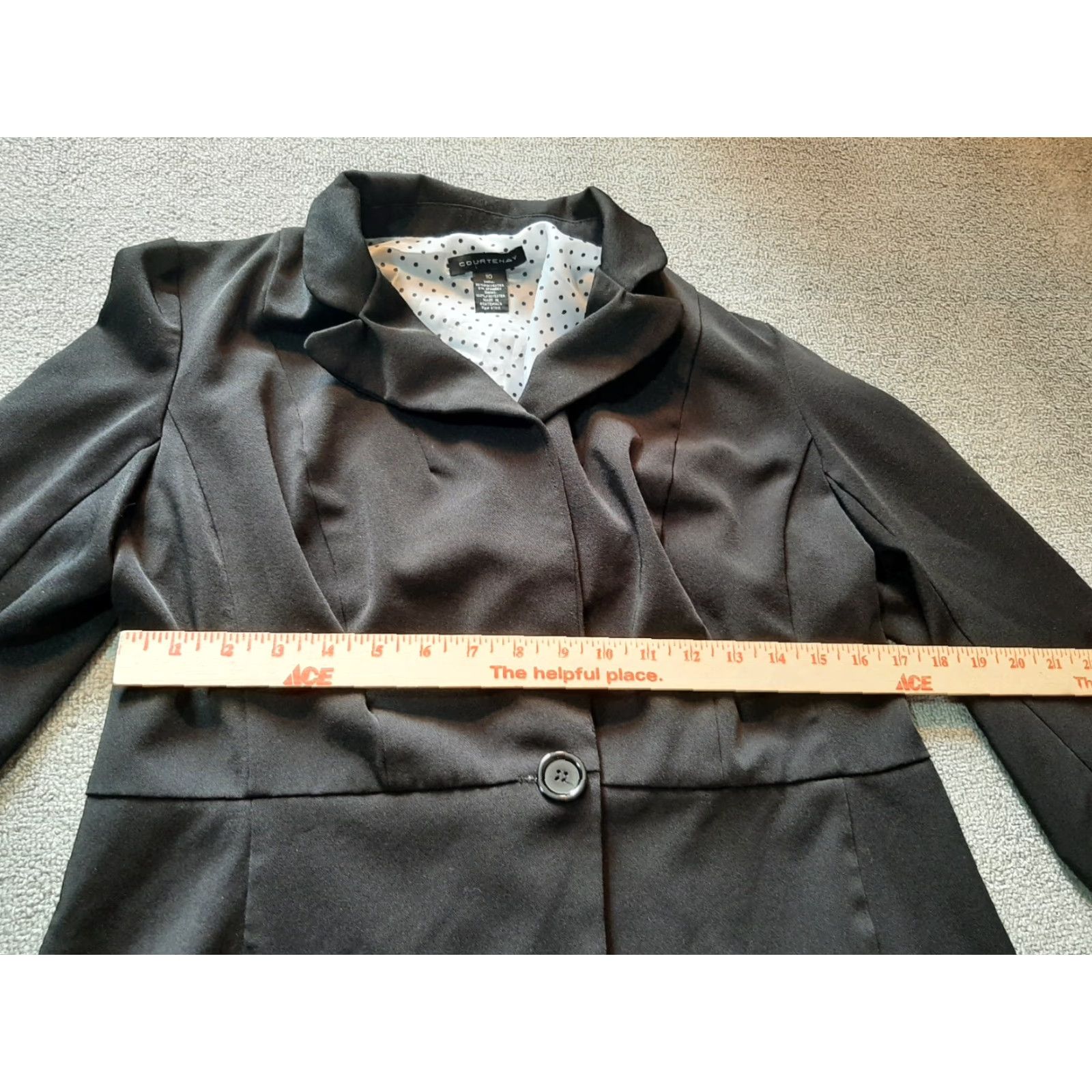 Vintage Courtenay Suit Jacket Womens Long Sleeve Black Size 10 3-Button Black Solid Business Blazer Women Size L / US 10 / IT 46 - 4 Thumbnail