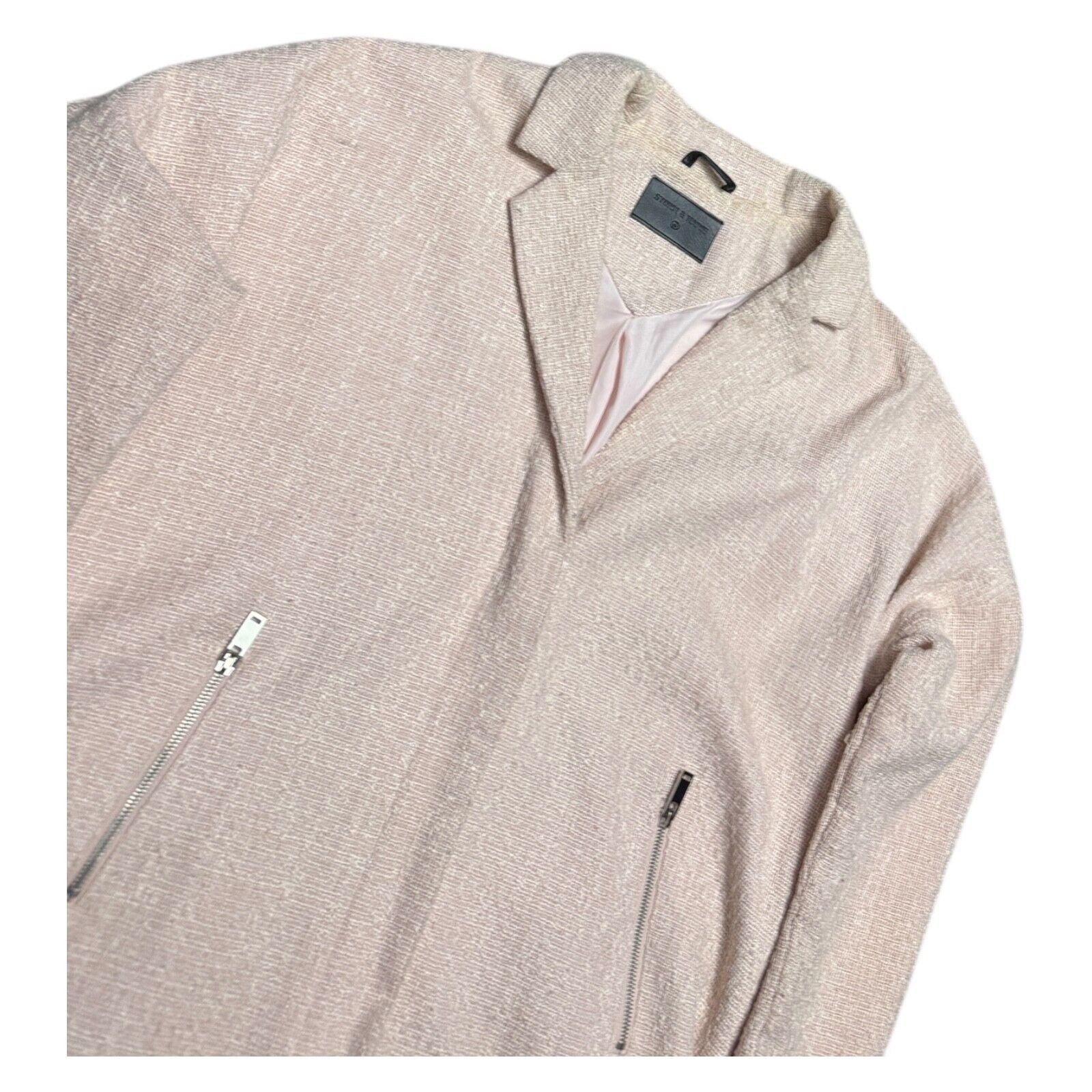 Designer STORM & MARIE Pink Lydia Textured Jacket Coat Large Size L / US 10 / IT 46 - 4 Thumbnail