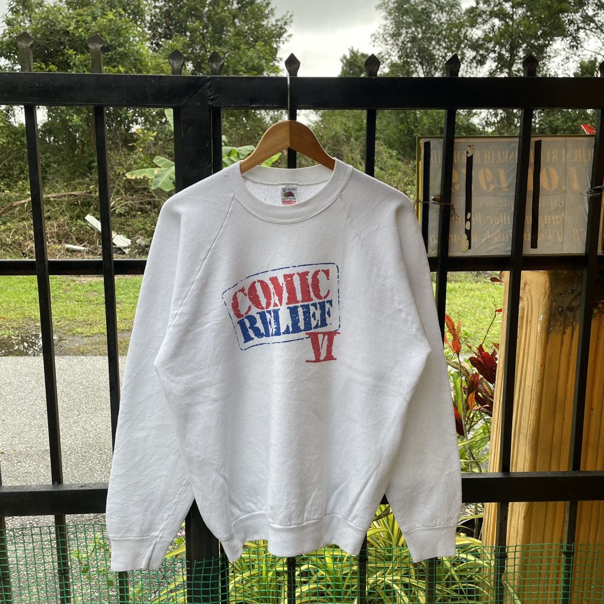 Vintage 🔥Vintage 90s Comic Relief XI Promo TV Show Raglan Sweatshirt Size US M / EU 48-50 / 2 - 1 Thumbnail