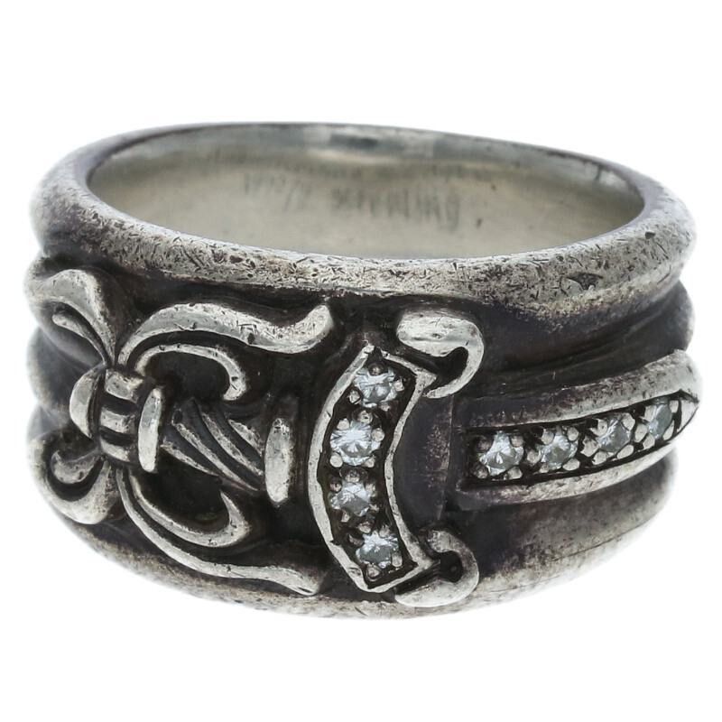 Chrome Hearts Dagger PAVE Diamond Ring Silver