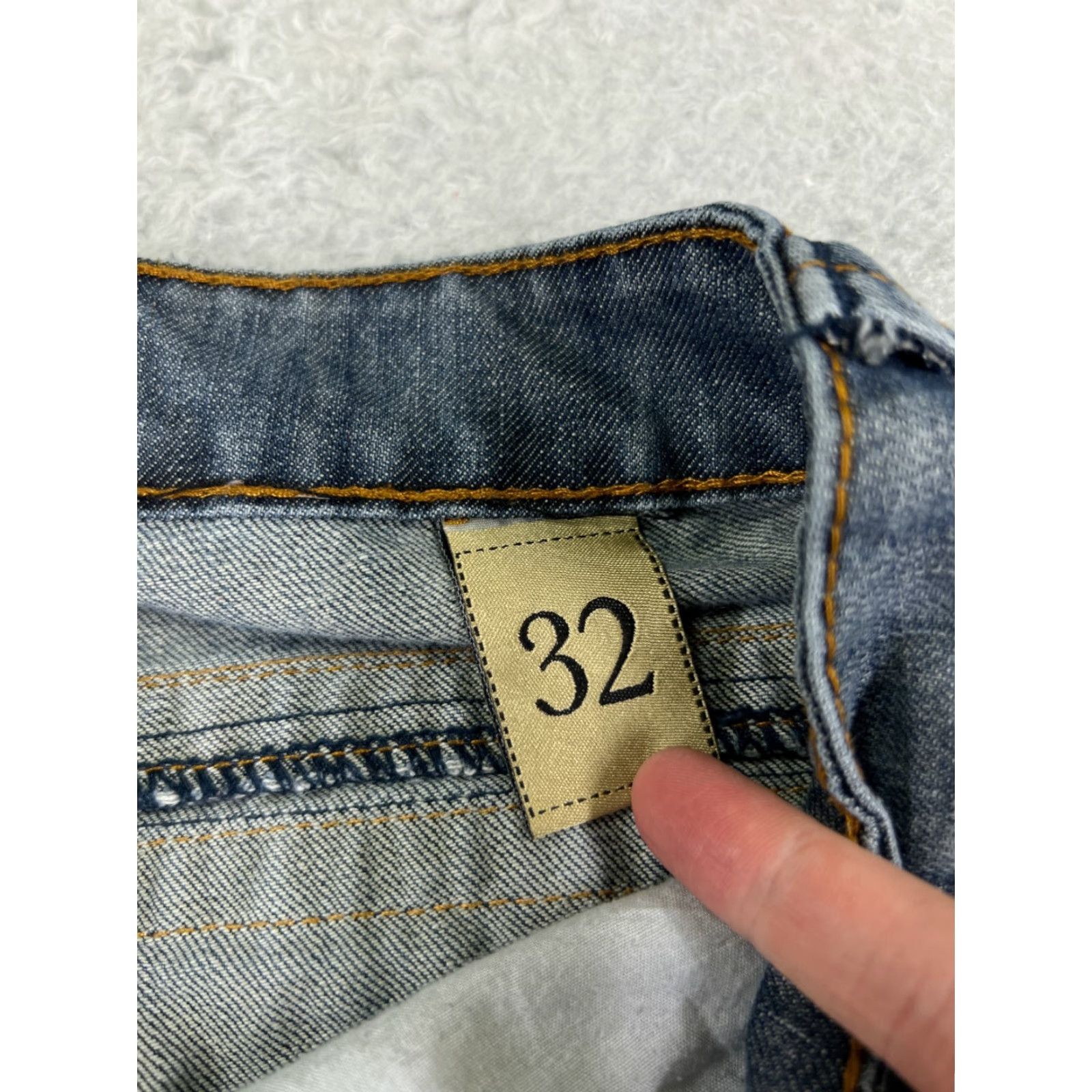 Denime Division E Jeans Mens 32 Blue Denim Distressed 100% Cotton LA 32x30 Jeans Size US 32 / EU 48 - 7 Thumbnail