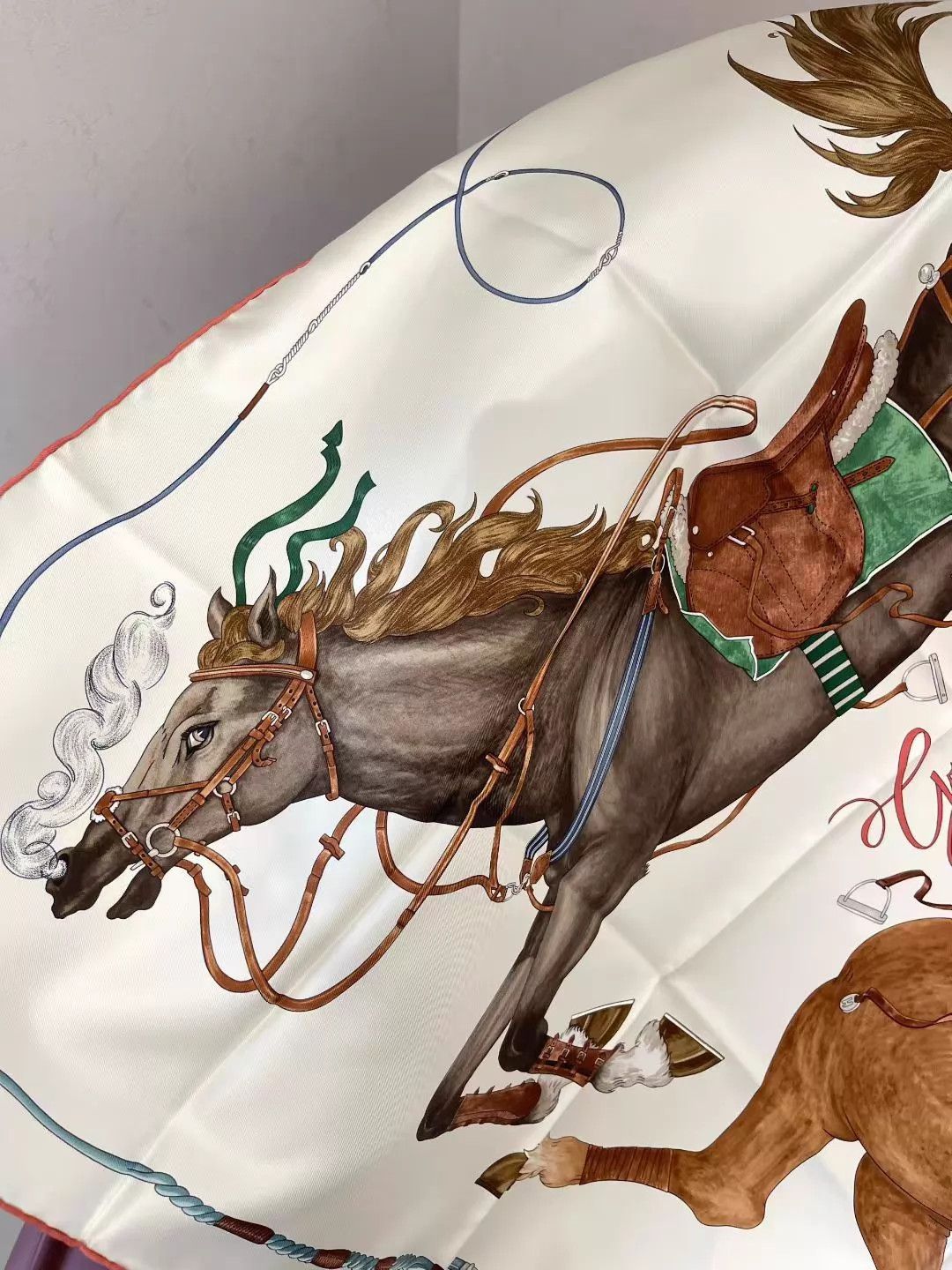 Hermes Hermès 2026 SS Silk Scarf 90x90 Cream/Leather Green Size ONE SIZE - 4 Thumbnail