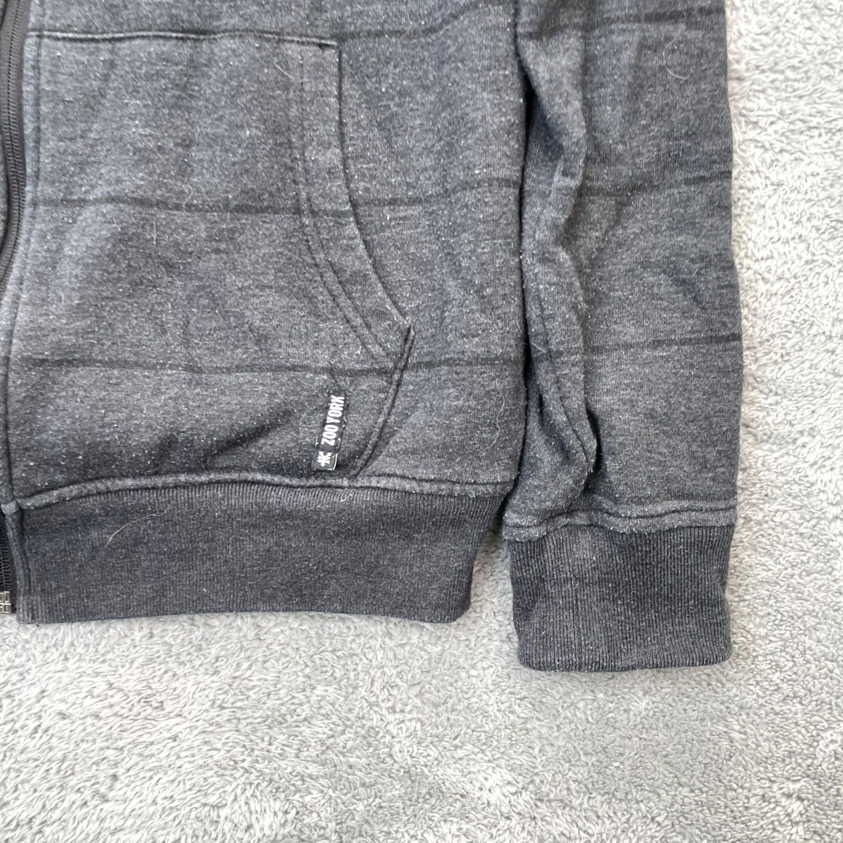 Zoo York VINTAGE Zoo York Hoodie Mens Small Gray Striped Cotton Logo Sherpa Lined Full Zip Casual Size US S / EU 44-46 / 1 - 5 Thumbnail