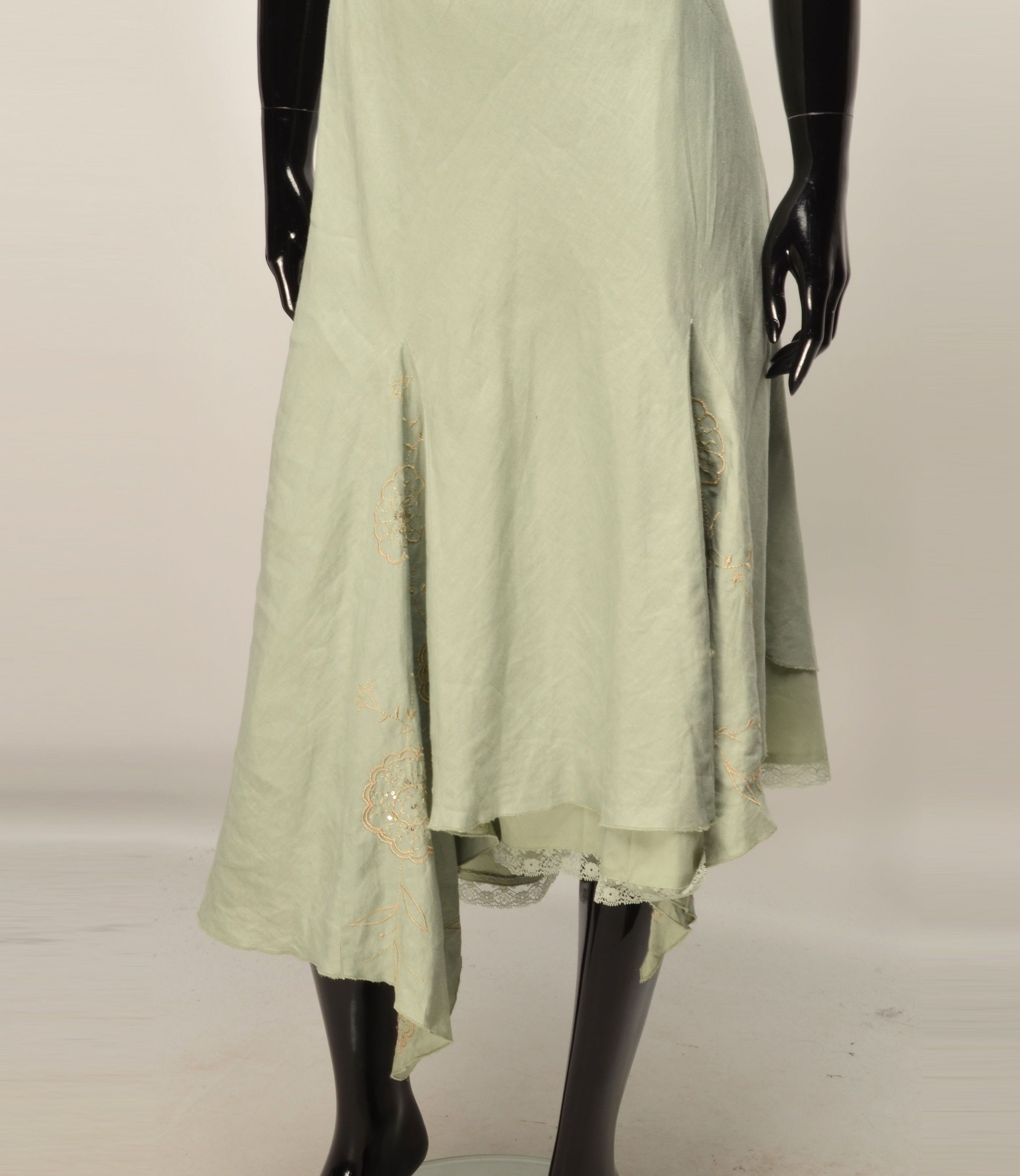 Vintage Vintage Per Una Y2K Beaded Fairy Linen Asymmetrical Dress Size S / US 4 / IT 40 - 3 Thumbnail