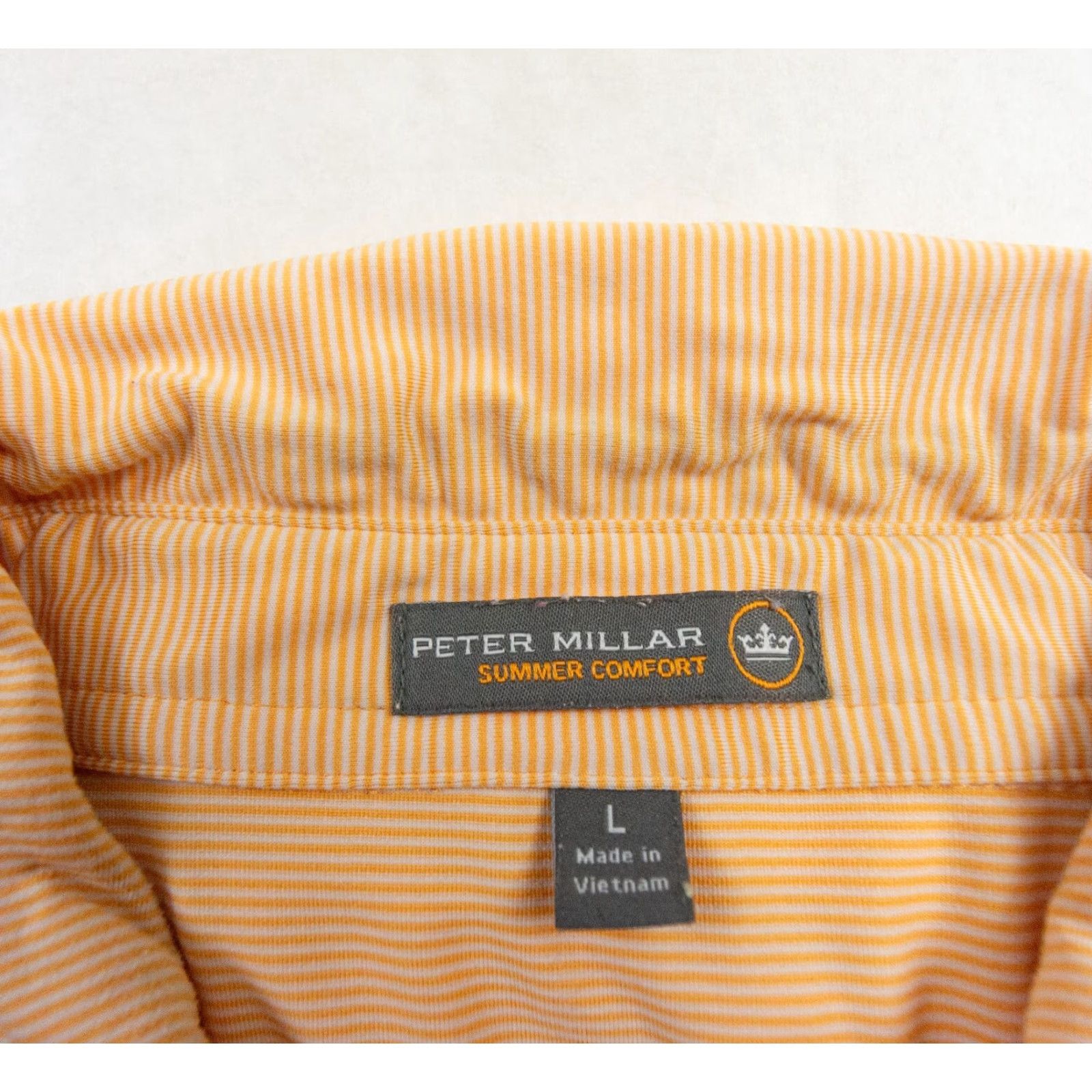 Peter Millar Peter Millar Polo Shirt Mens Large Orange Summer Comfort Striped Stretch Golf Size US L / EU 52-54 / 3 - 5 Thumbnail