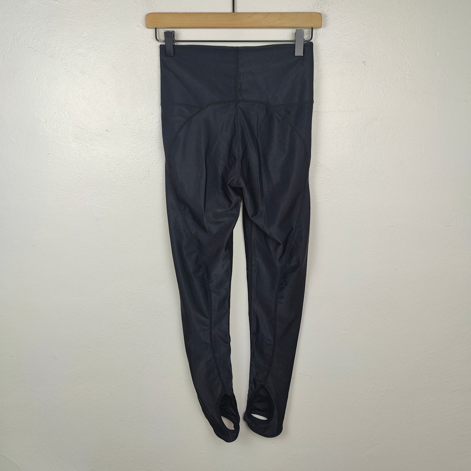 Other Hyein Seo Leggings Womens 2 Medium Black Shiny Stirrup Size 29" - 5 Thumbnail