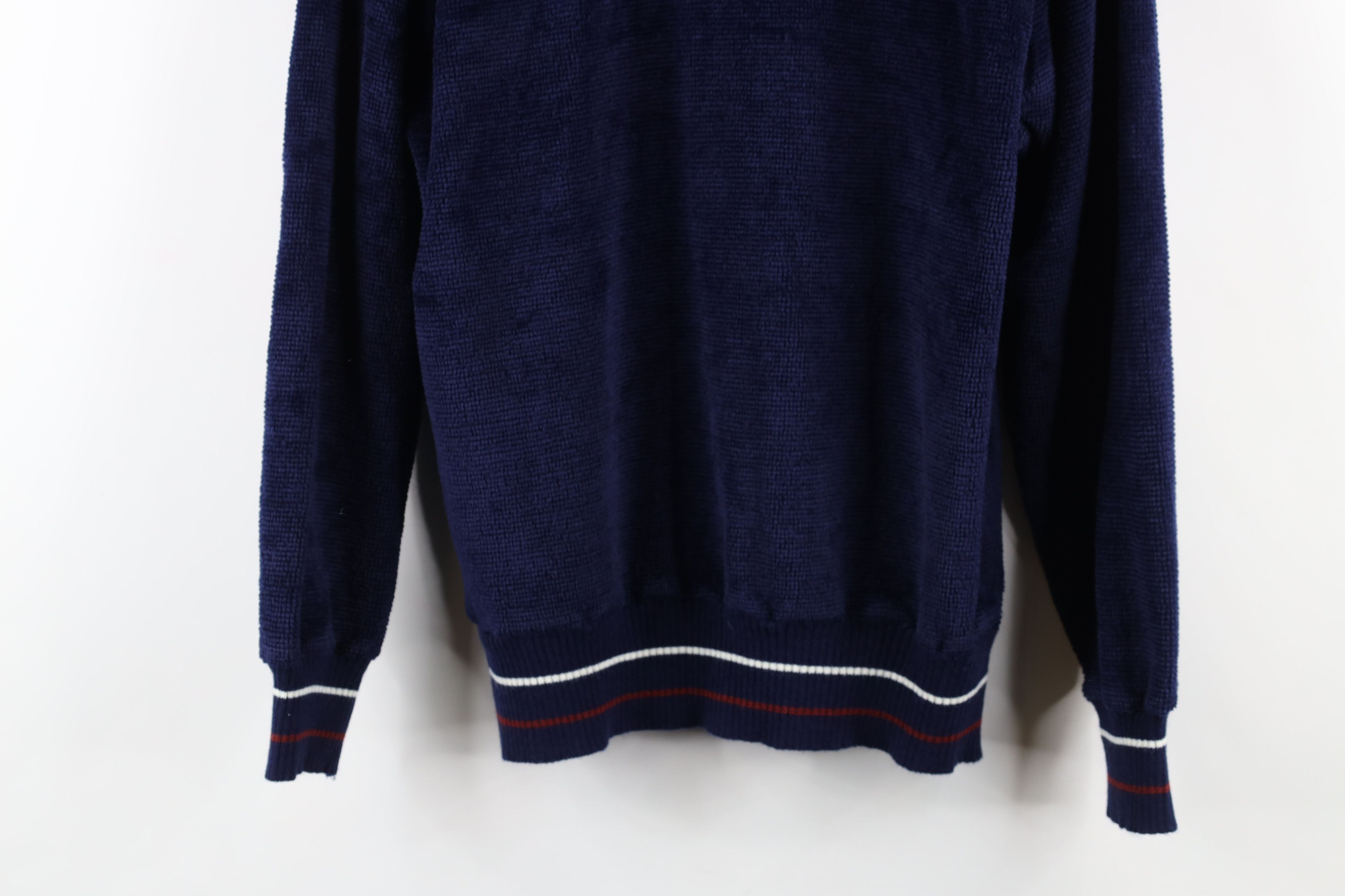 Vintage Vintage 70s Streetwear Ribbed Velour V-Neck Sweater Blue Size M / US 6-8 / IT 42-44 - 3 Thumbnail