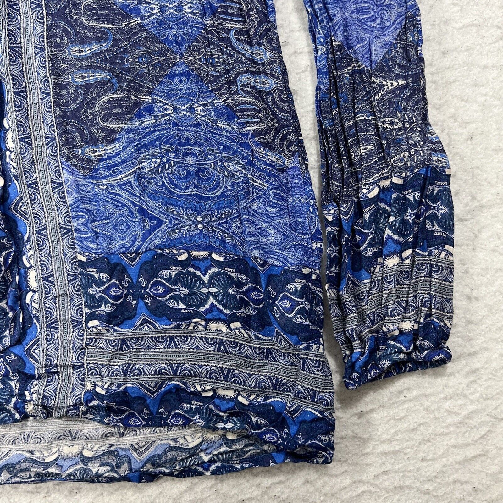 Lucky Brand Lucky Brand Blue & White Blouse Lightweight Top Size M / US 6-8 / IT 42-44 - 5 Thumbnail