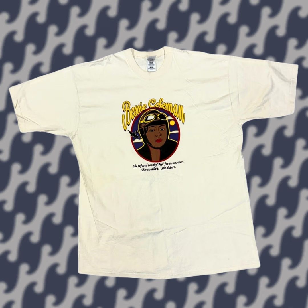 Fruit Of The Loom VINTAGE Fruit of the Loom Bessie Coleman Shirt Beige Aviation XXL Short Sleeve Graphic Tee Cotton Hippy Men/Women Size US XXL / EU 58 / 5 - 1 Thumbnail