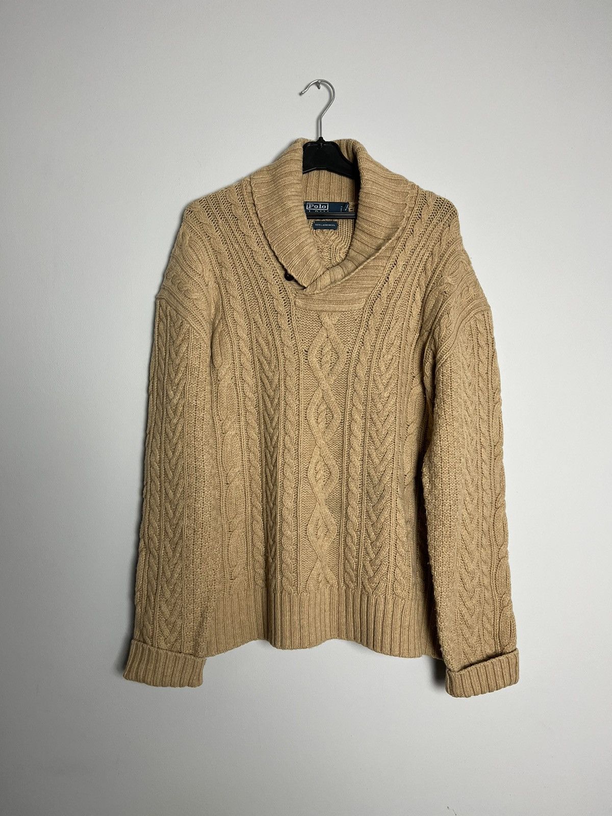 image of Polo Ralph Lauren x Ralph Lauren Vintage Ralph Laurent Lambswool Knitted Sweater in Mustard (Size L