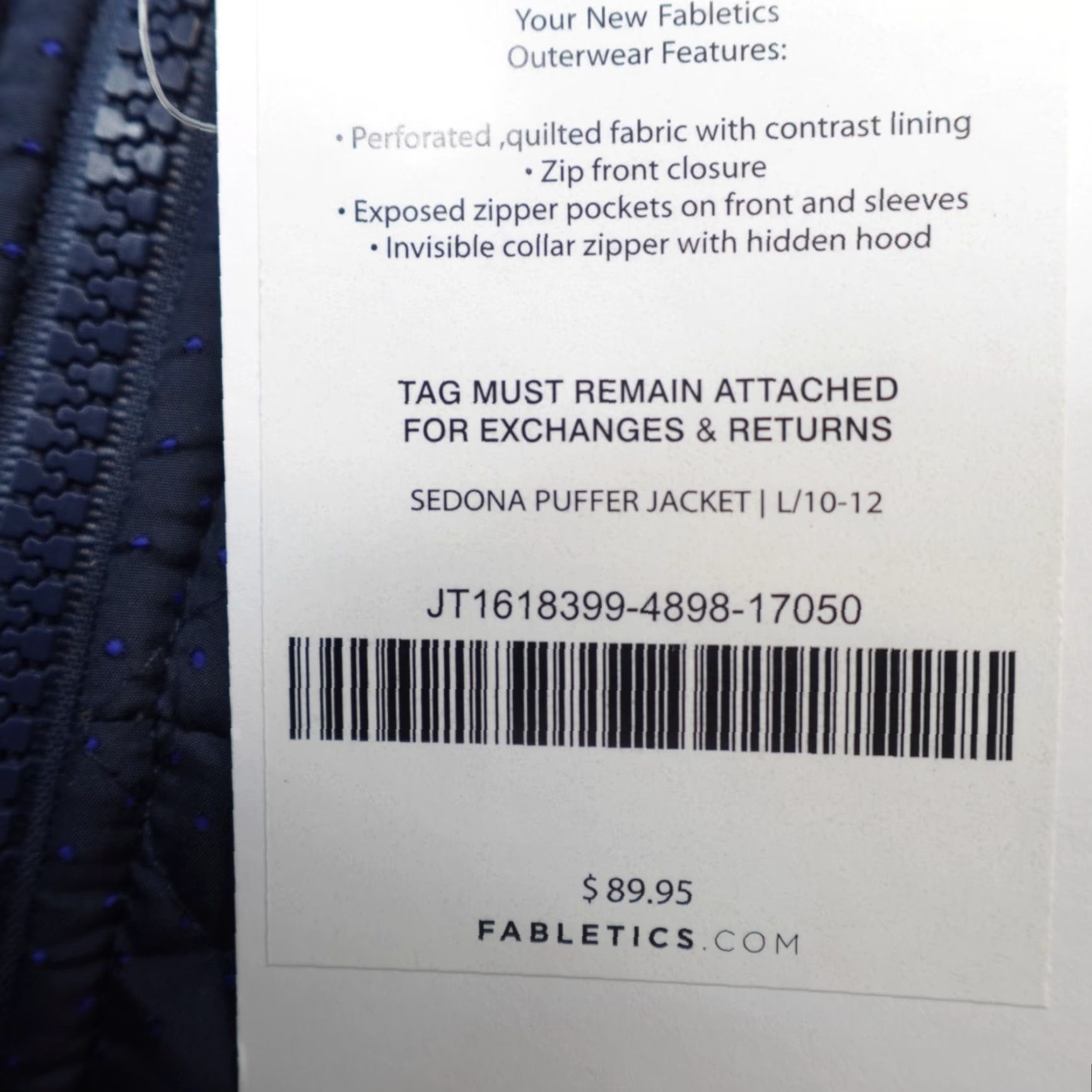 Fabletics Fabletics Womens Jacket L Blue Sedona Puffer NEW Full Zip Hooded Basic Jacket Activewear Short Sleeve? Size L / US 10 / IT 46 - 2 Thumbnail