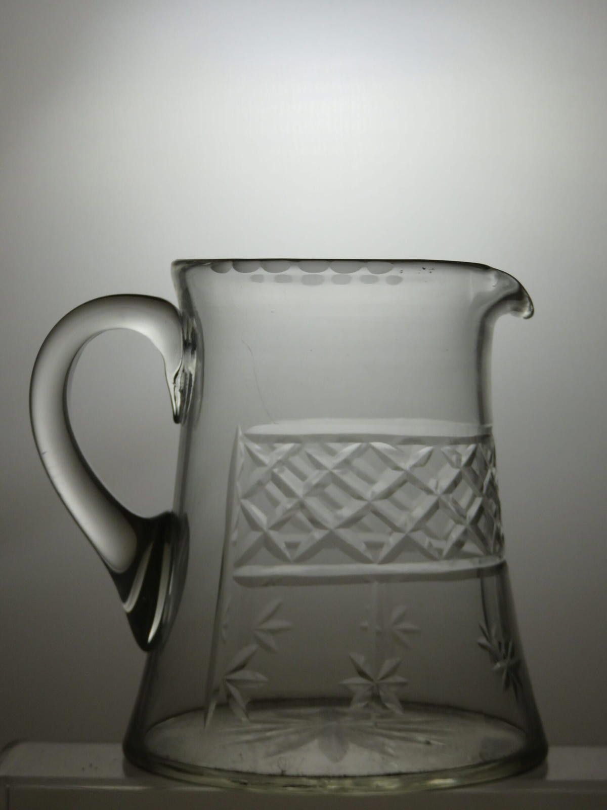 The Unbranded Brand Vintage Cut Glass Crystal Water/Juice Jug 6 1/2" Size ONE SIZE - 2 Thumbnail